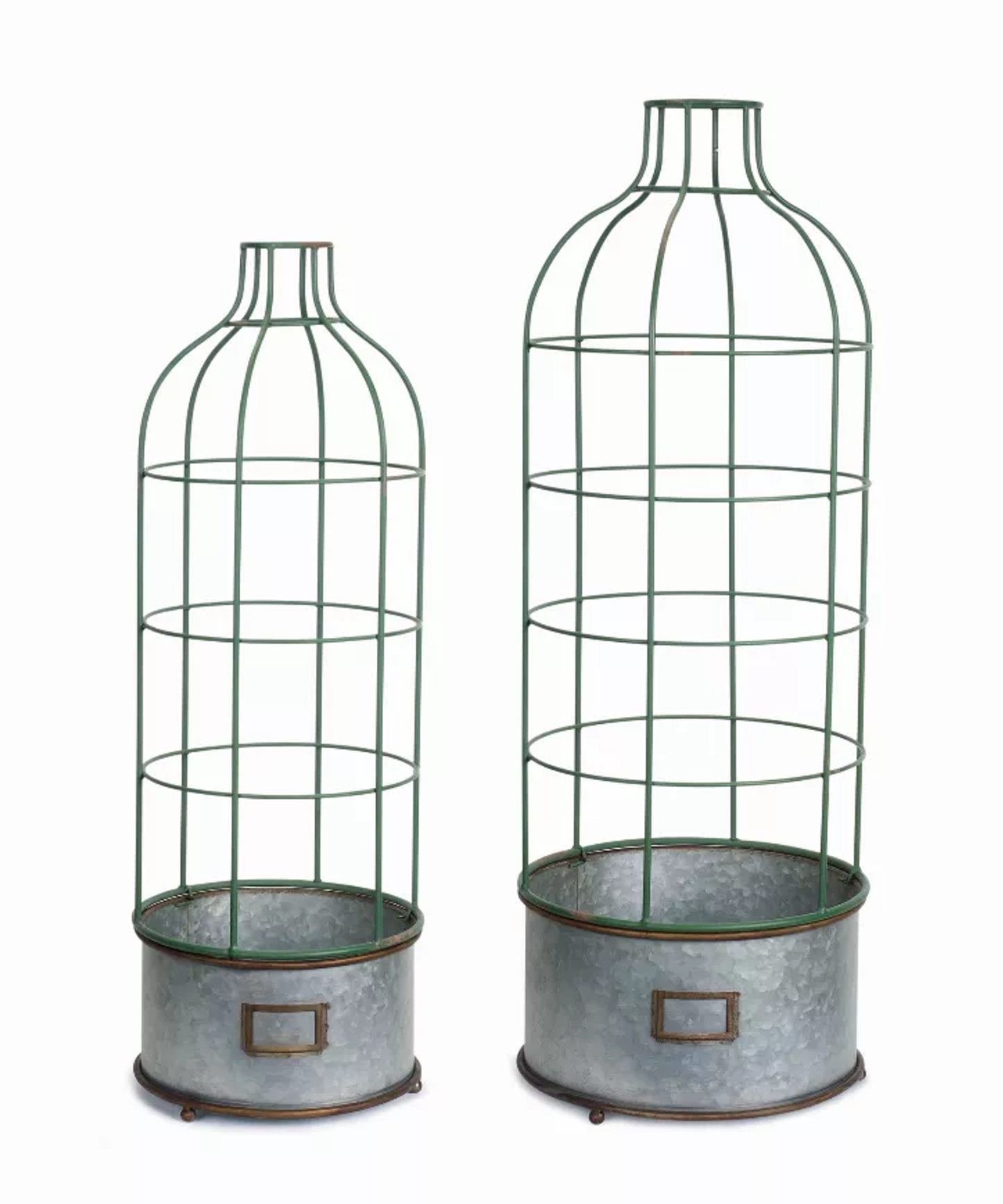 Metal Pots with Trellis, Set of 2