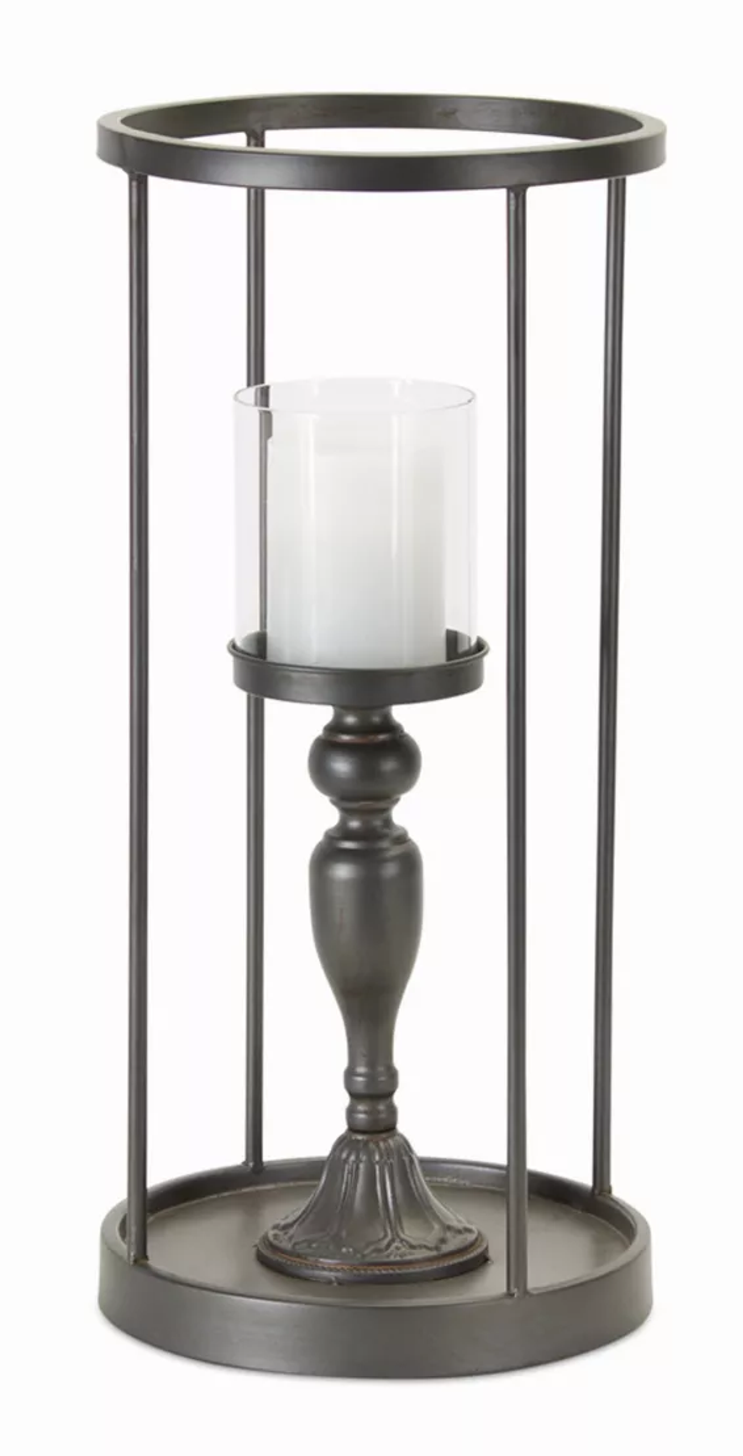 Iron and Glass Candle Holder 19.75" - Melrose Decor