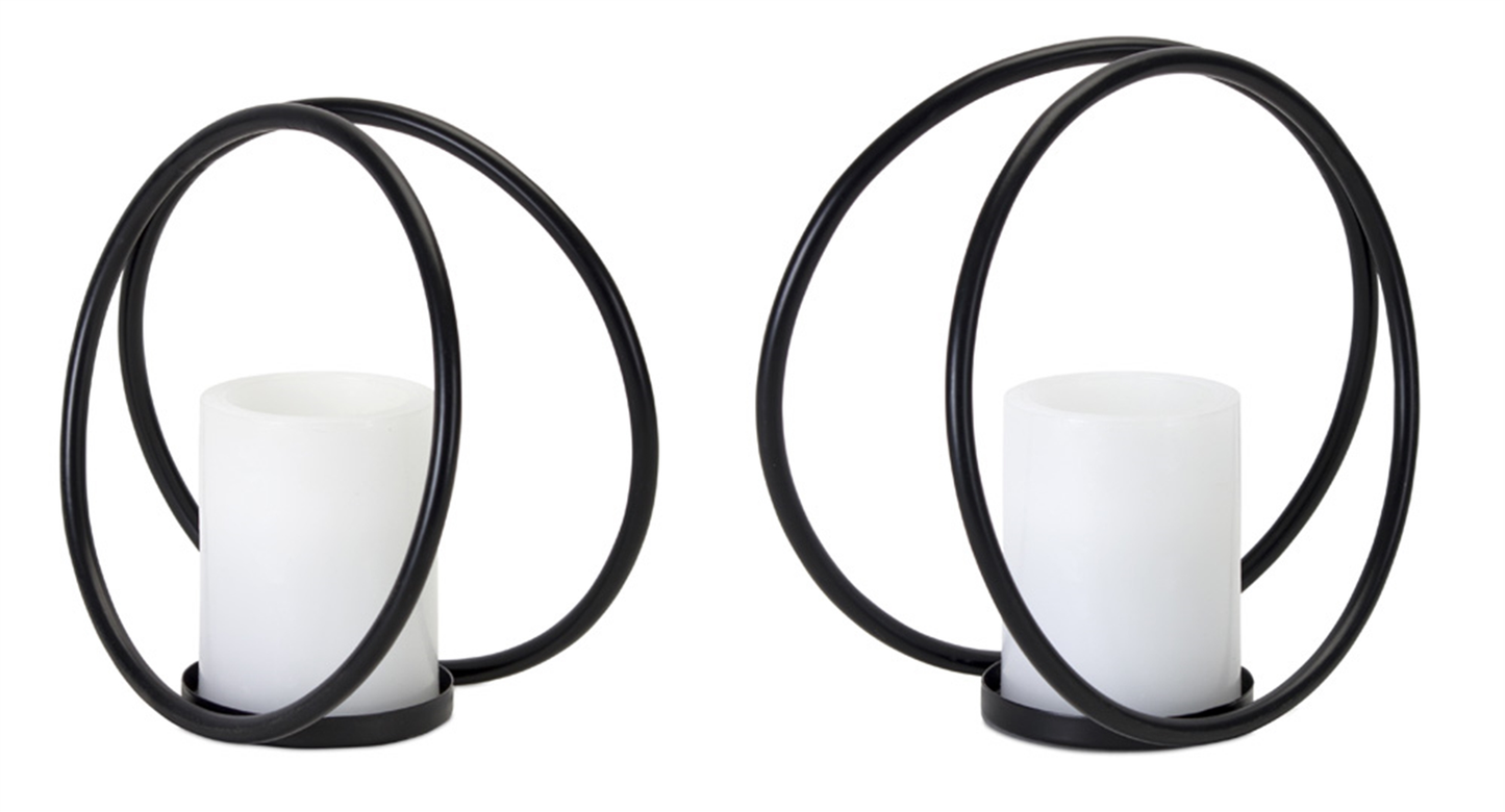 Melrose Metal Ring Candle Holders, Set of 4