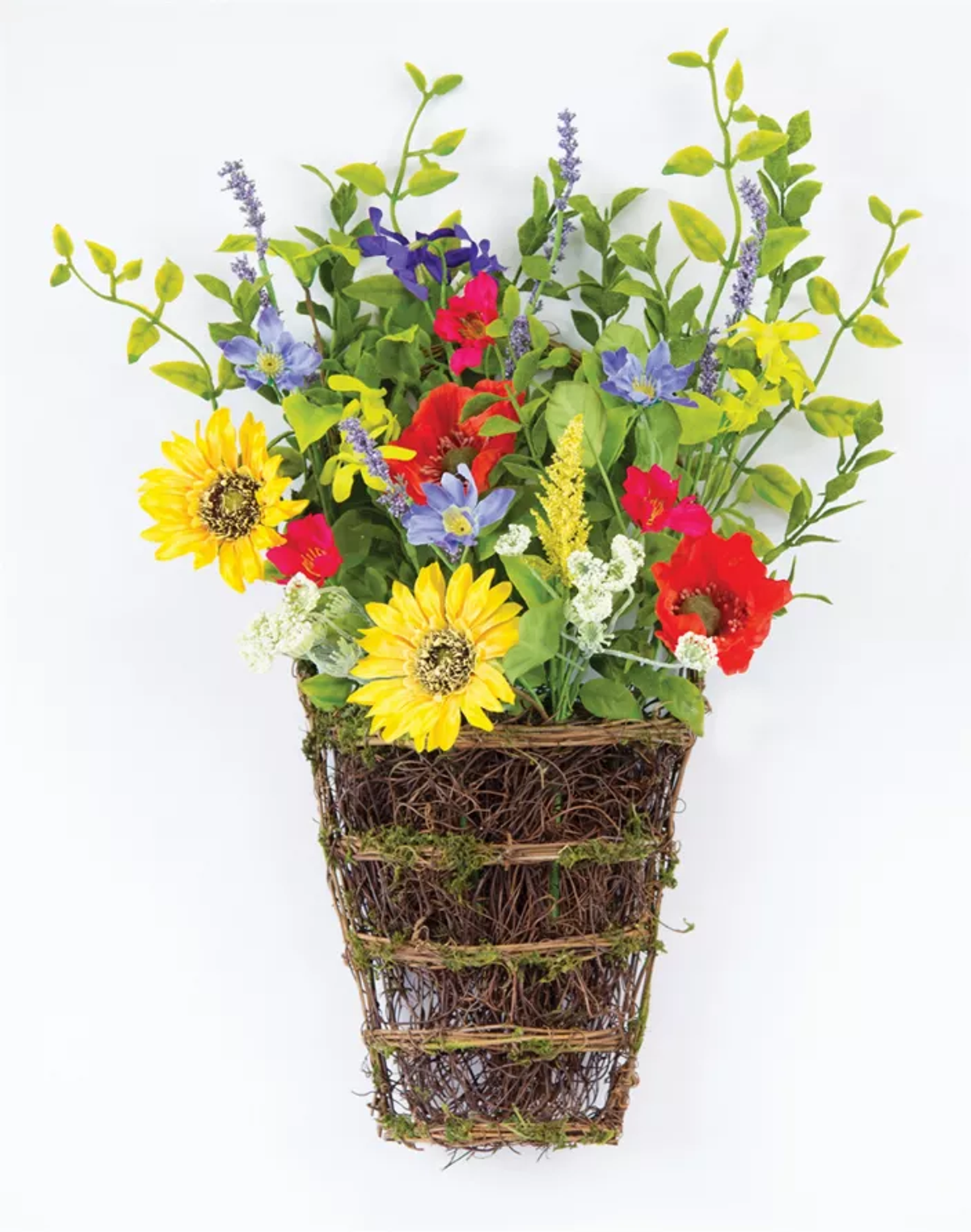 Sunflower & Poppy Wall Baskets, Set of 2