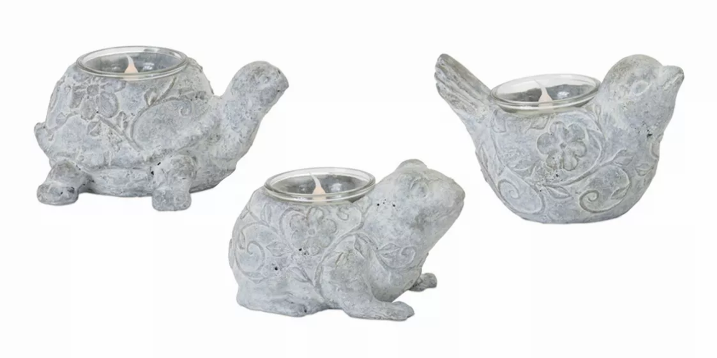 Animal Tea Light Holders Set of 6 Resin