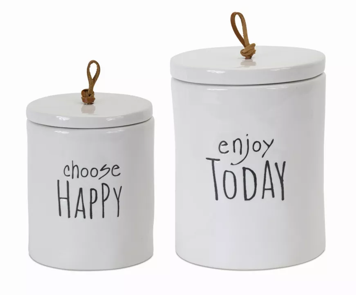 Stoneware Canister Set of 2 - Melrose Kitchen Decor