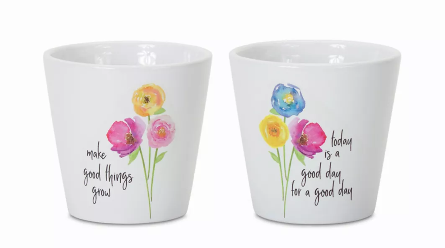 Dolomite Floral Pots, Set of 6