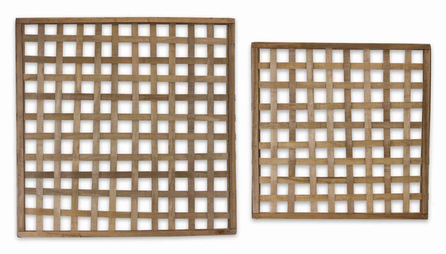 Woven Wood Wall Hangings, Set of 4