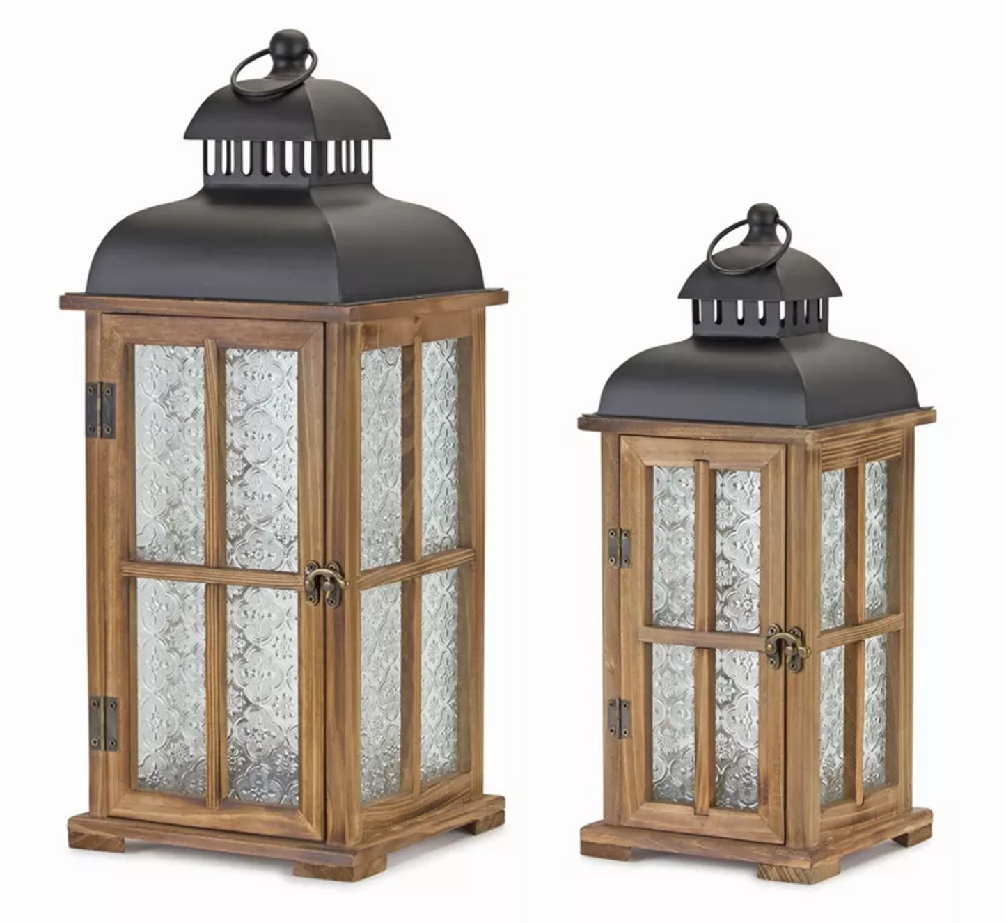 Wood & Metal Lantern, Set of 2 (15.5in & 19.25in)