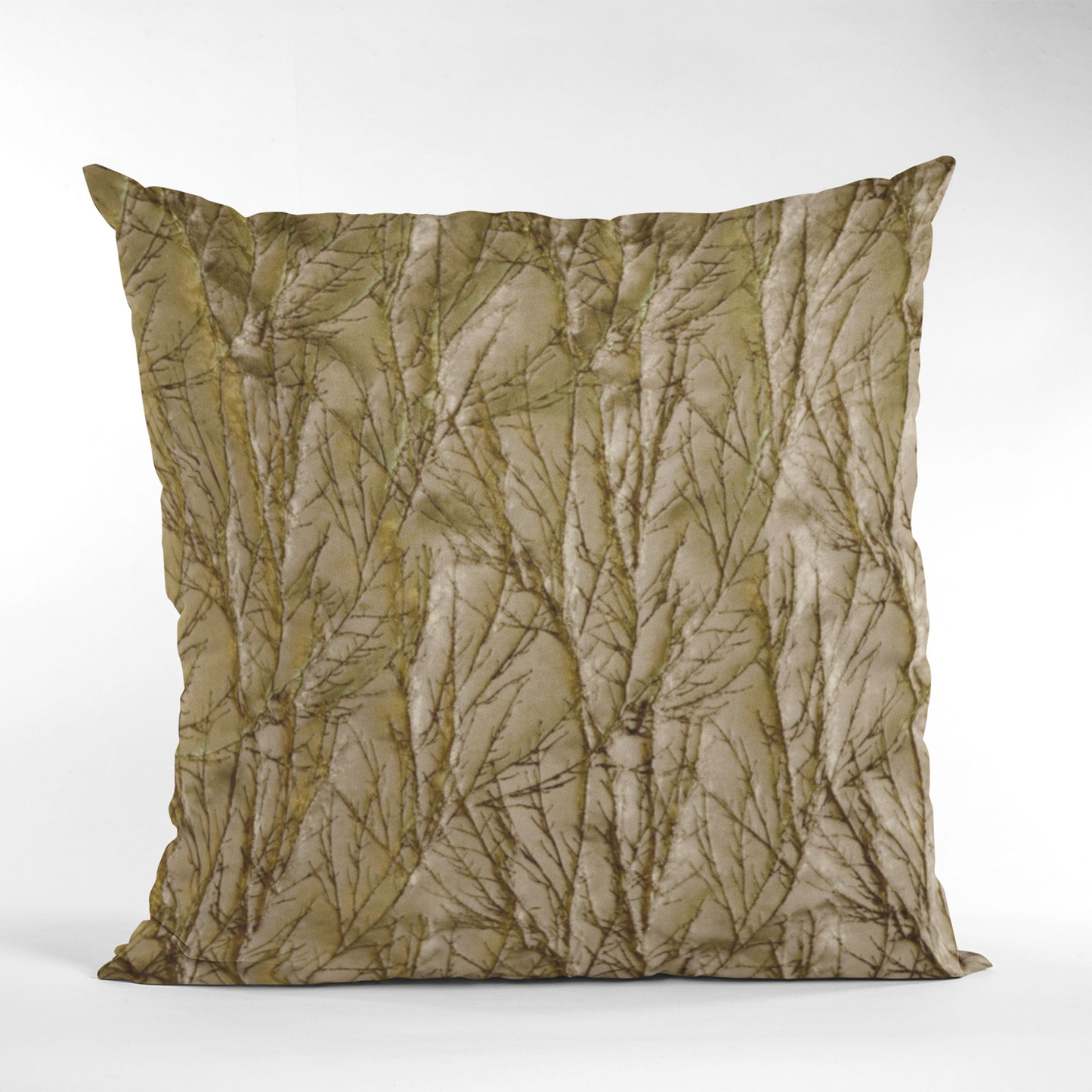 Plutus Burnished Bronze Yarns Twig Pattern Luxury Throw Pillow