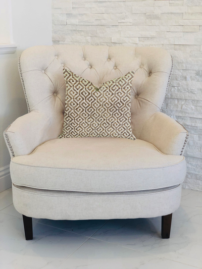 Plutus Omni Truffle Brown Shades Maze Luxury Throw Pillow