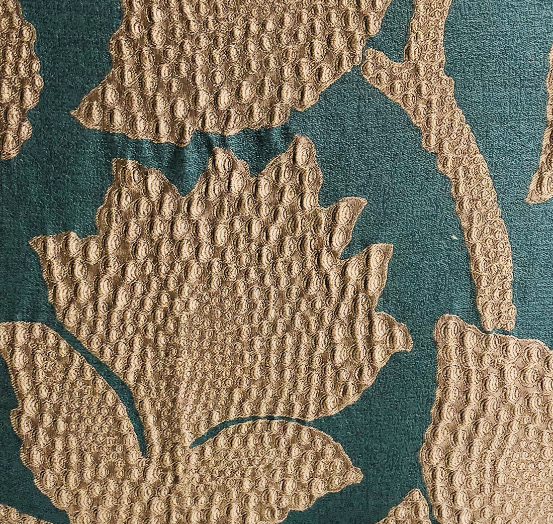Plutus Golden Arabella Vine in Green and Gold Luxury Throw Pillow
