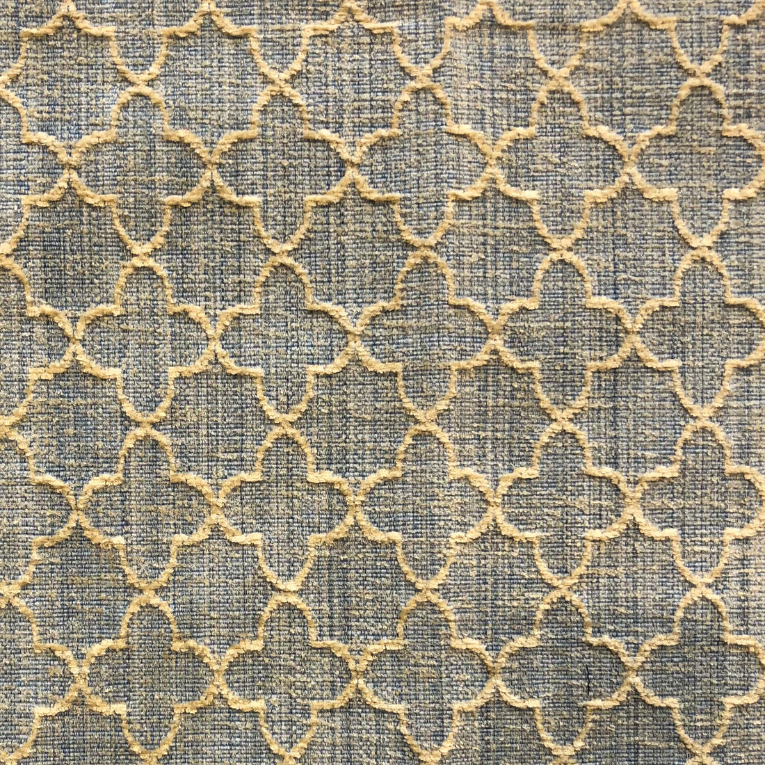 Plutus Golden Clove Blue and Beige Luxury Throw Pillow