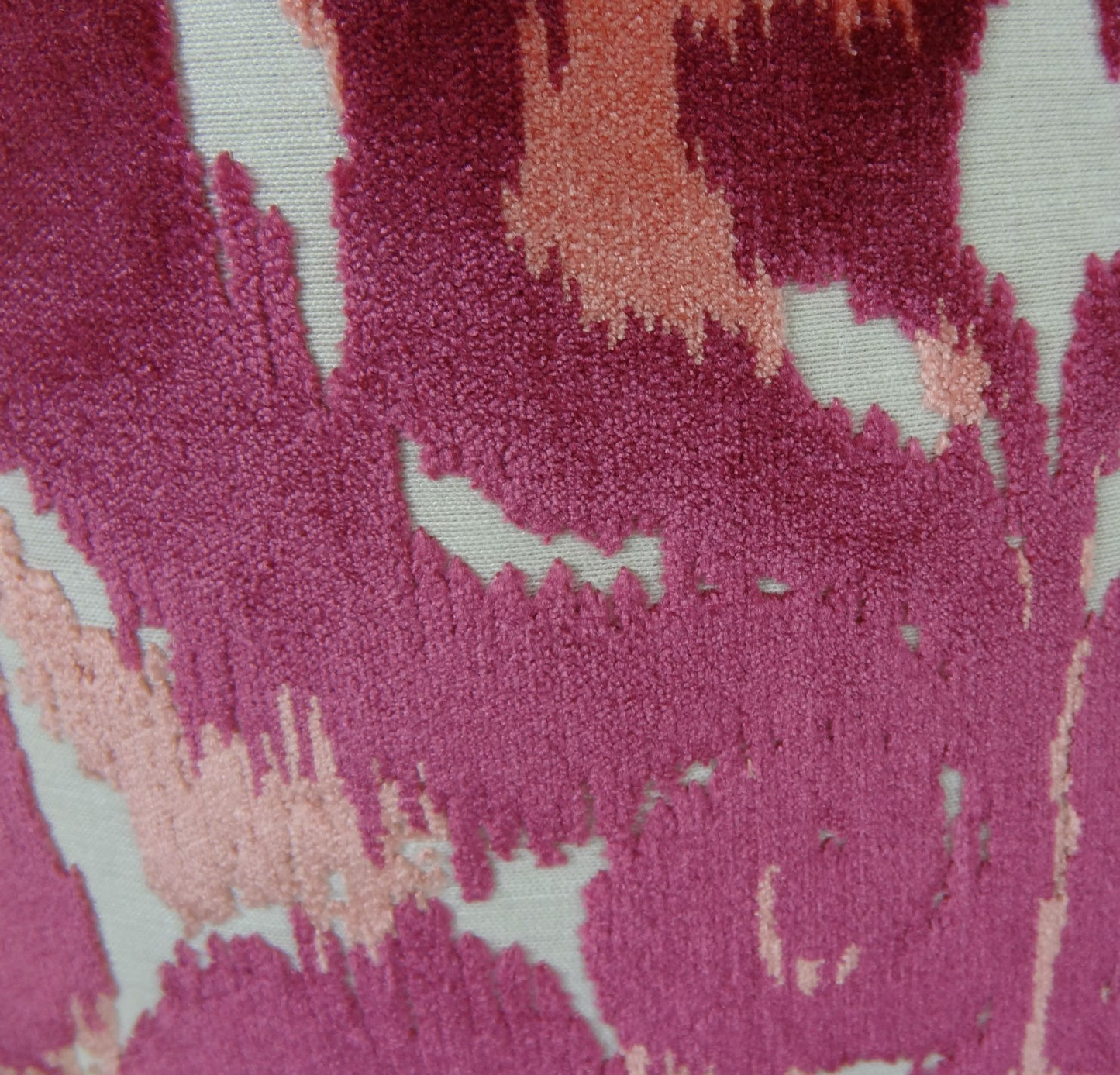 Plutus Velvet Grayce Fuchsia Coral and Cream Handmade Luxury Pillow