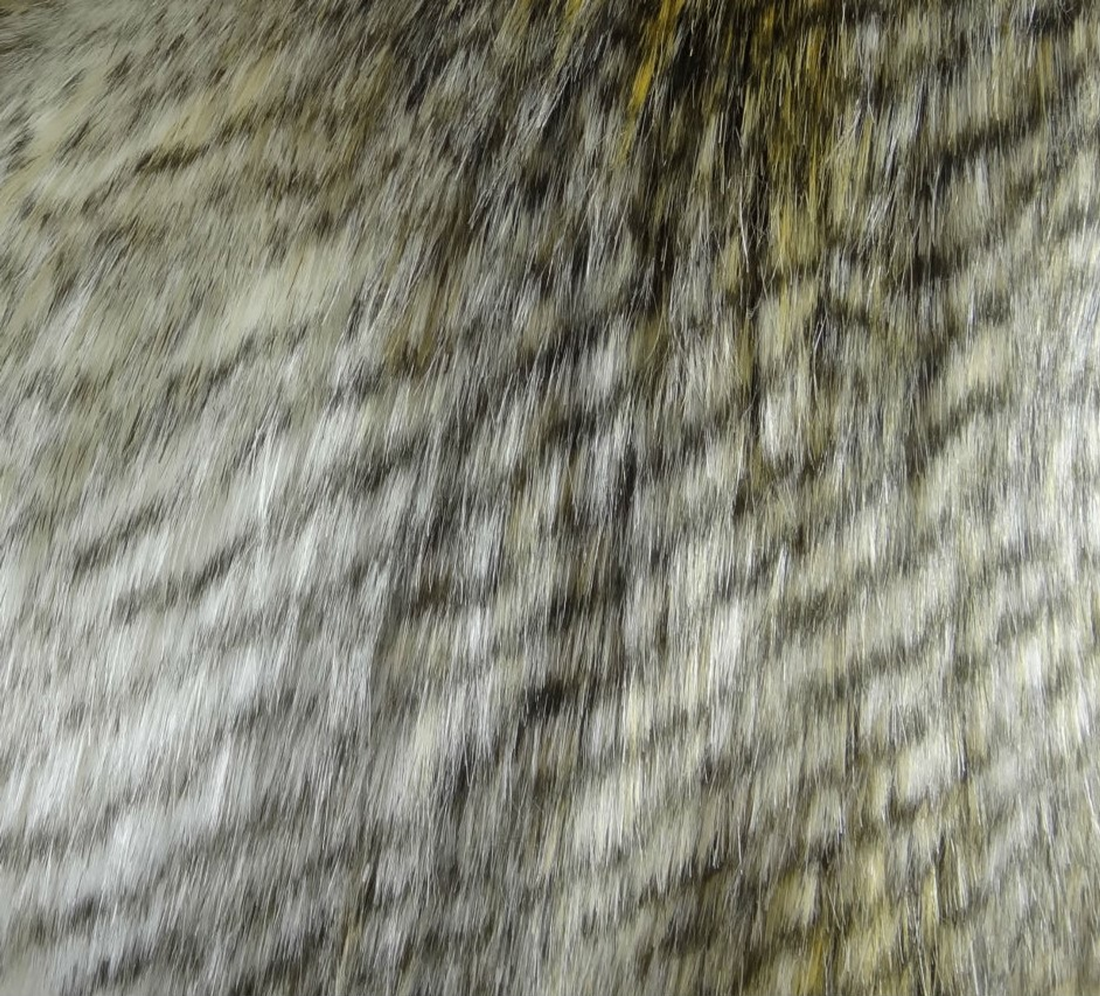 Plutus Alaskan Hawk White Gray Faux Fur Throw Pillow