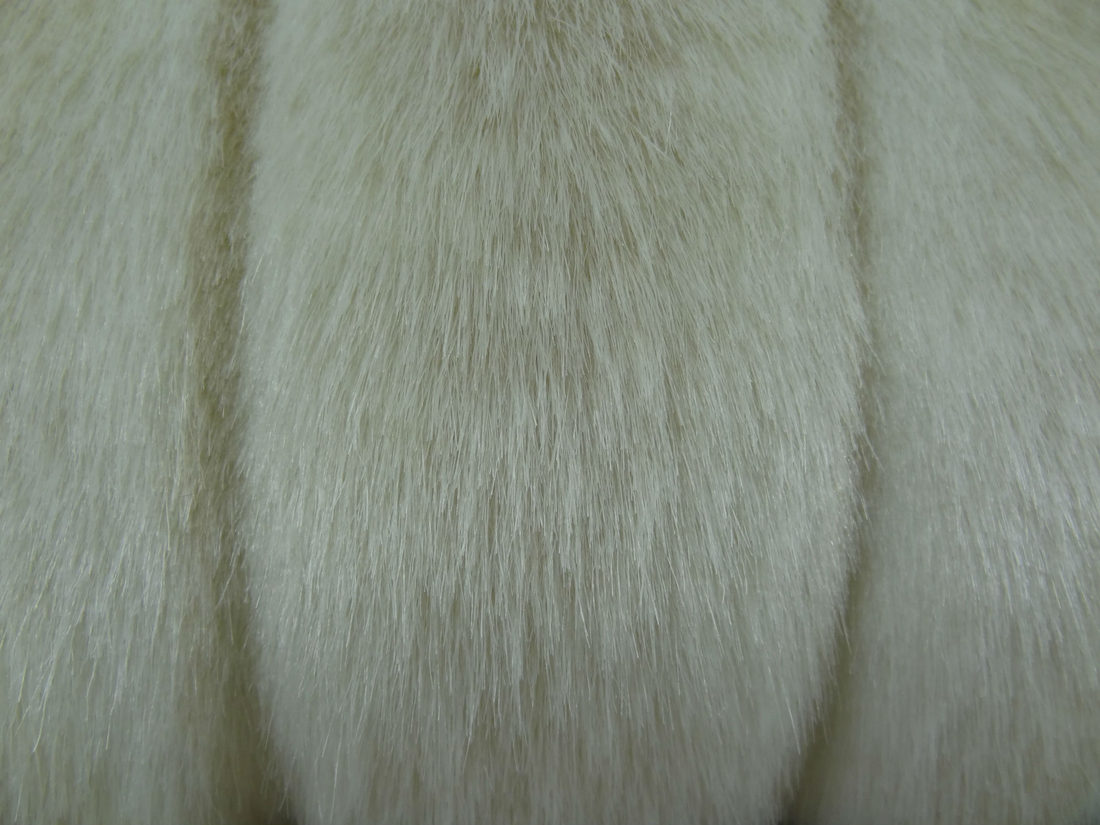 Plutus Mink Ivory Off White Faux Fur Throw Pillow