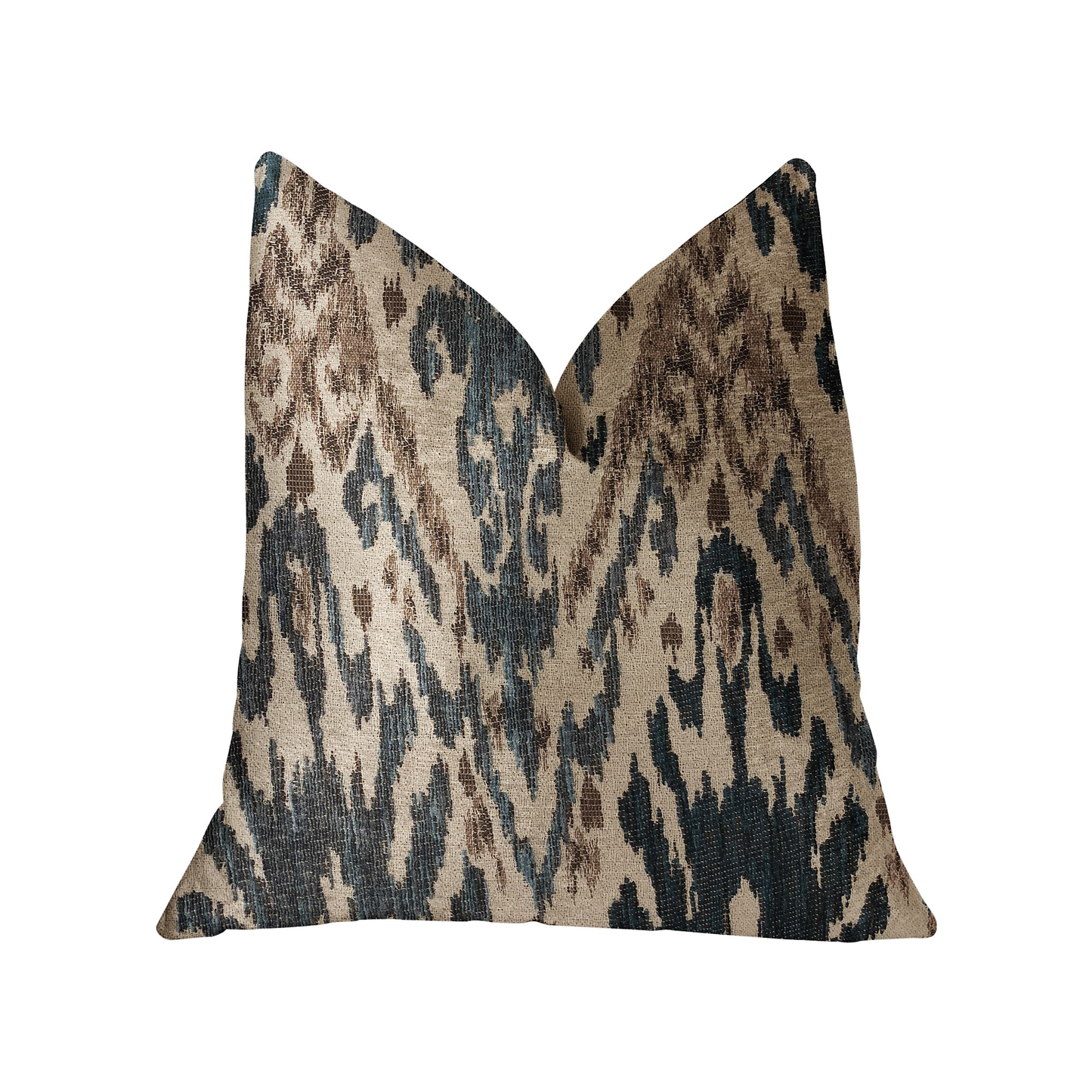 Plutus Kaveh Green, Beige and Brown Luxury Throw Pillow