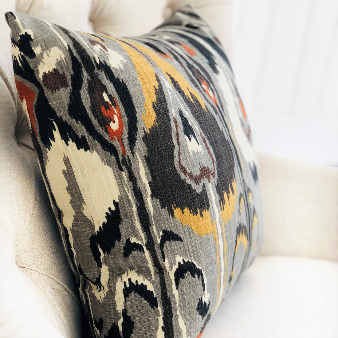 Plutus Tigerlily Gray Luxury Throw Pillow