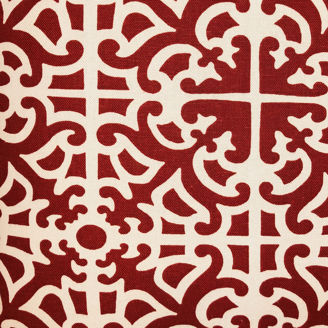 Plutus Red Romance Red and Beige Luxury Throw Pillow