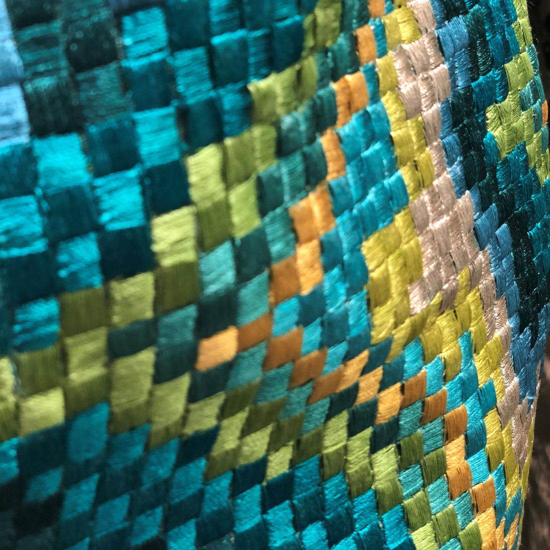 Plutus Montage Haven Green Geometric Luxury Throw Pillow