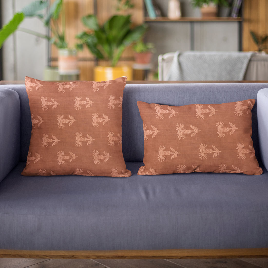 Plutus Red Growth Motif Luxury Throw Pillow