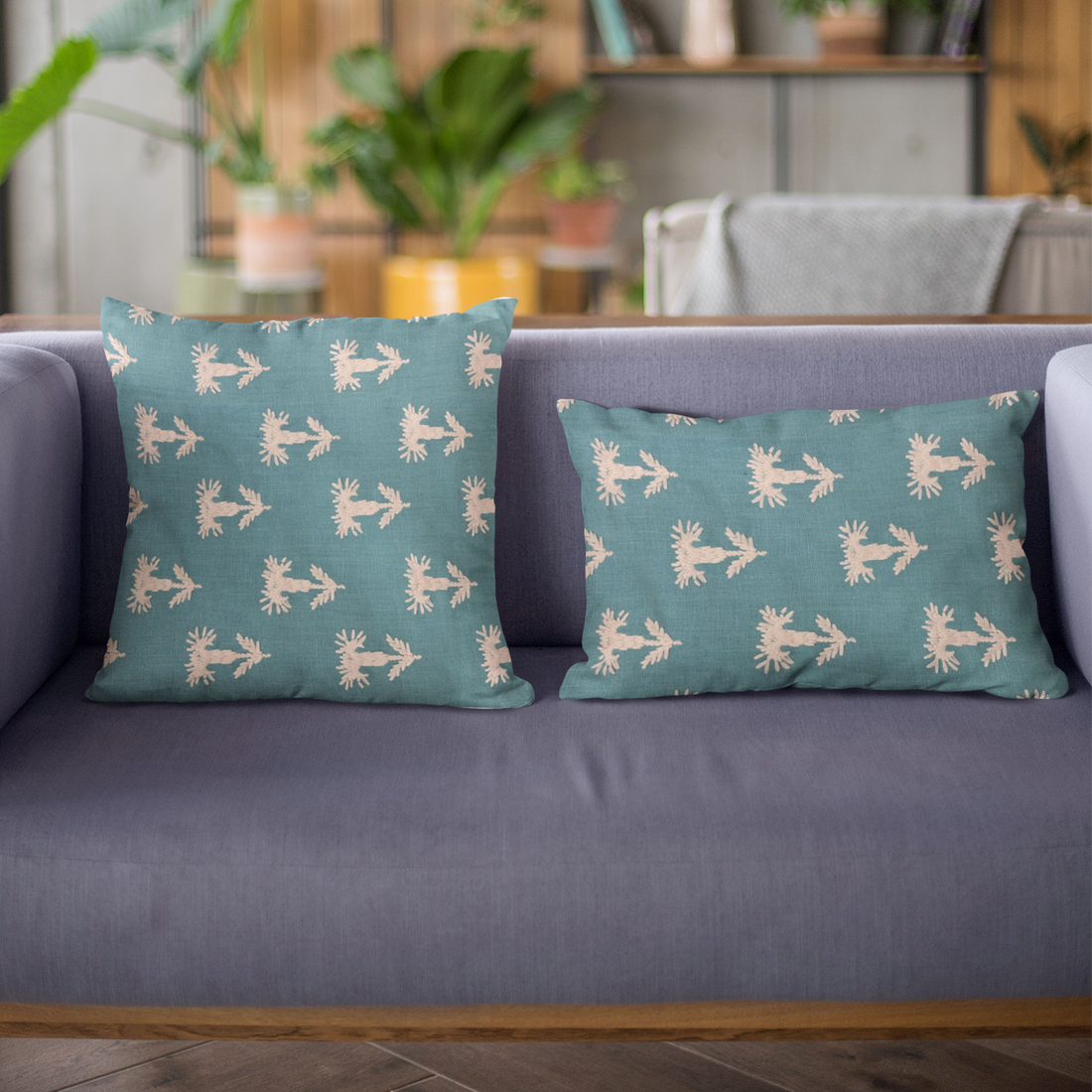 Plutus Blue Growth Motif Luxury Throw Pillow