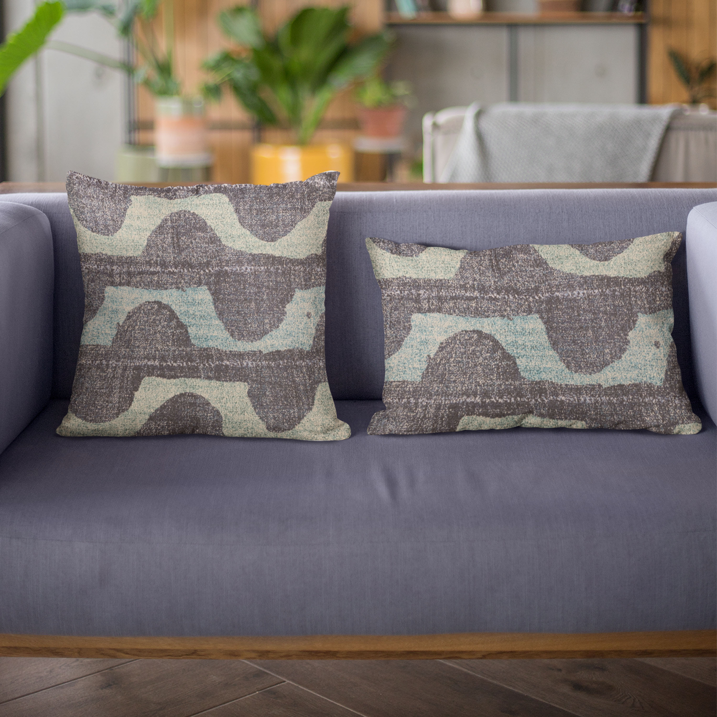 Plutus Blue Shores Stripe Luxury Throw Pillow