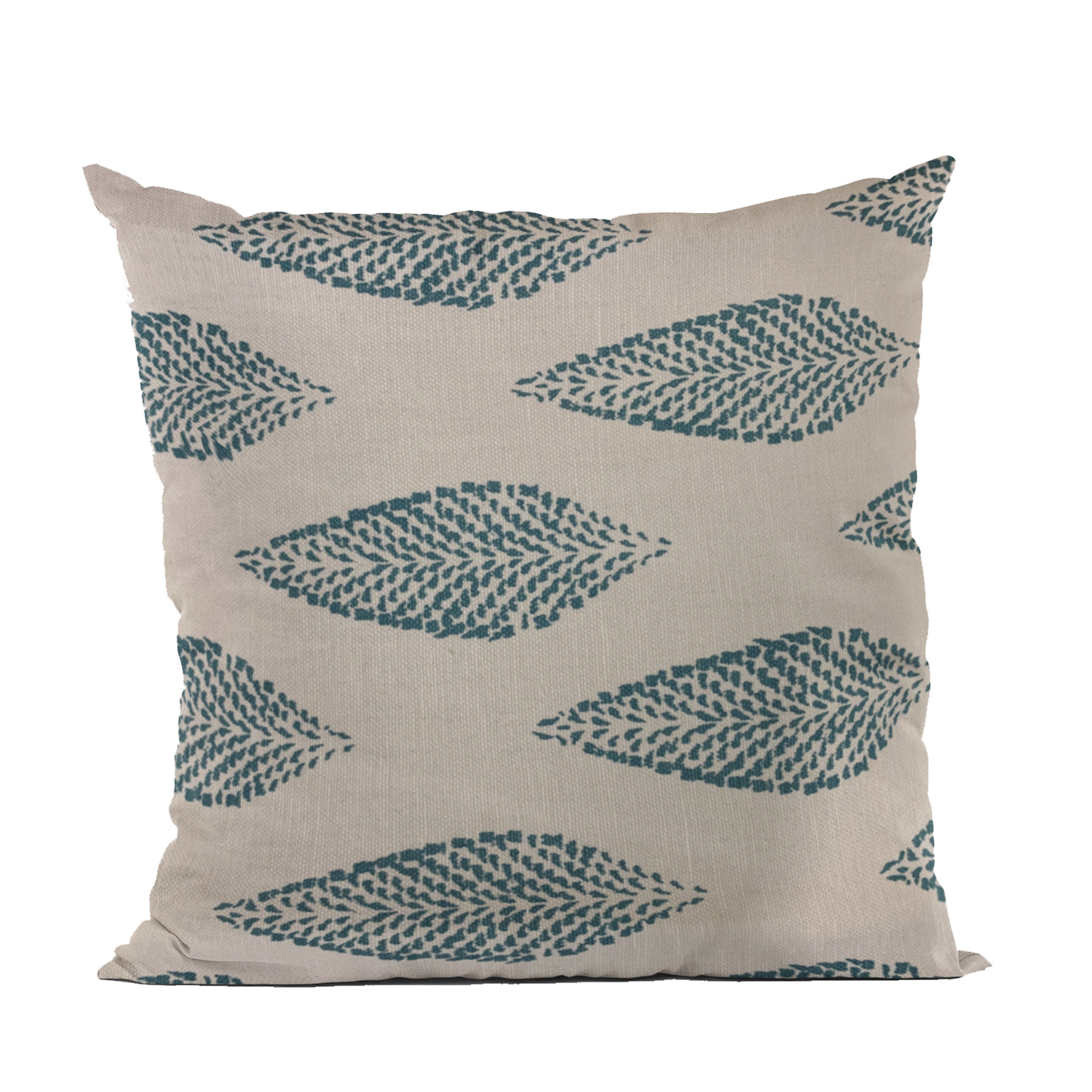 Plutus Blue Large Leafs Floral Luxury Throw Pillow