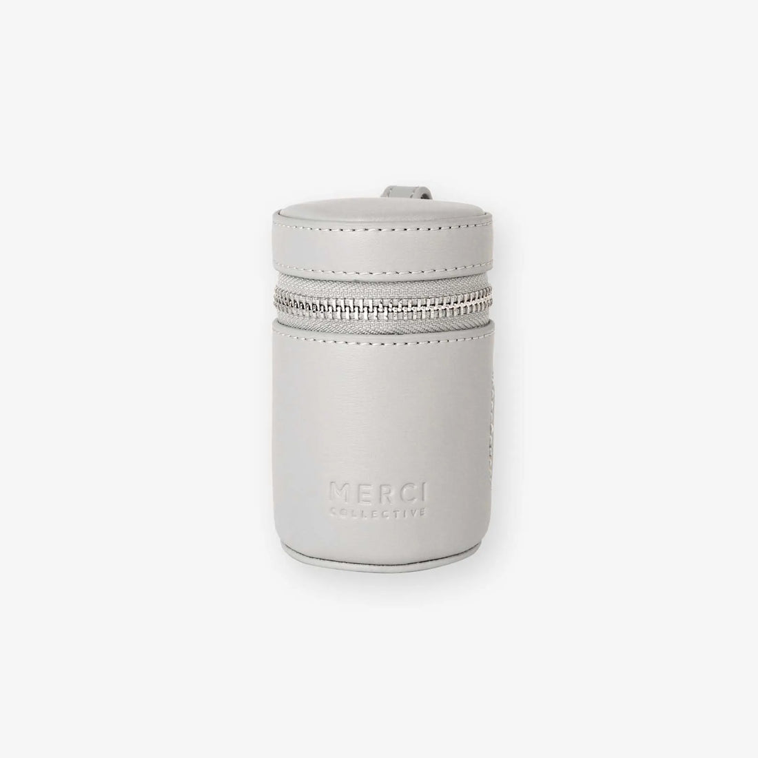 Vegan leather poop bag holder, gray