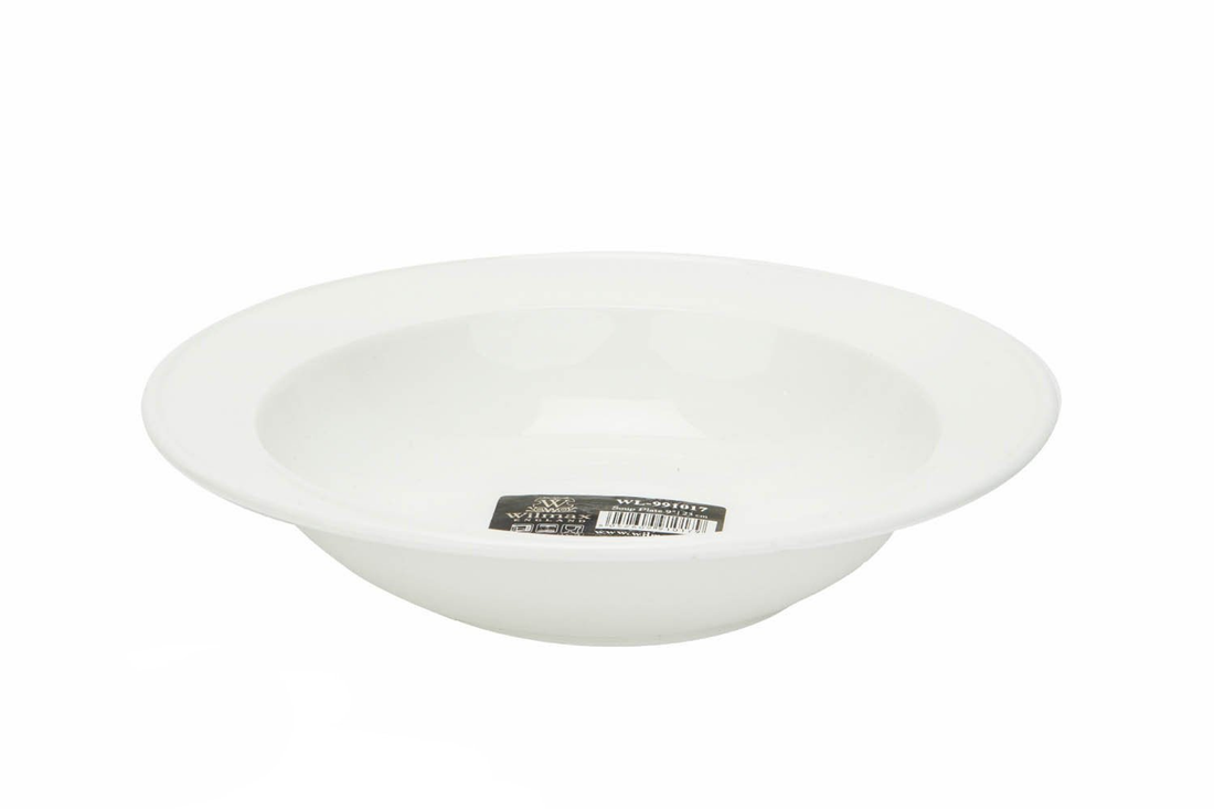 Wilmax White Porcelain Soup Plate, 9 in (23 cm)