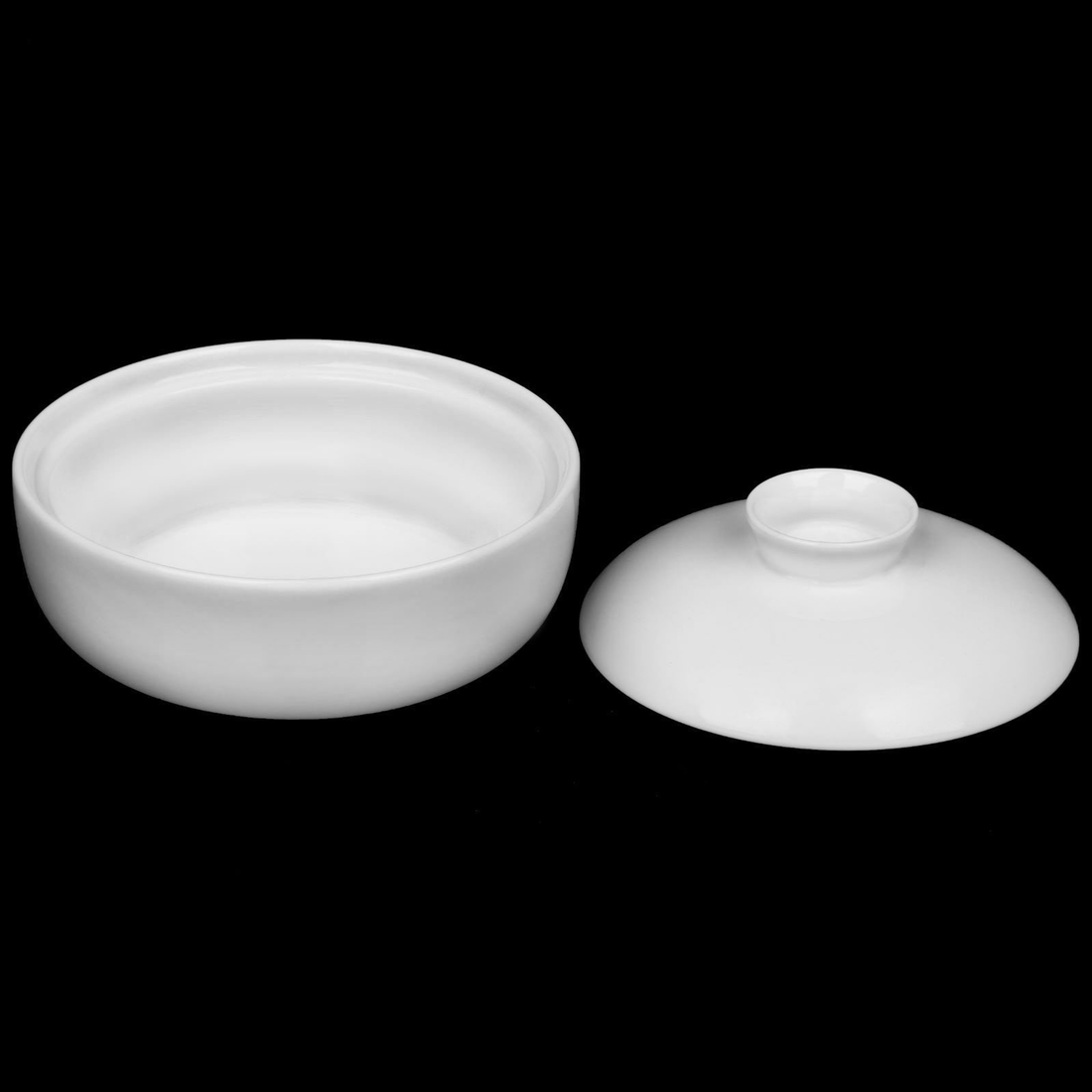 Wilmax Fine Porcelain Soup Cup with Lid, 11 oz, 5 in, Set of 6