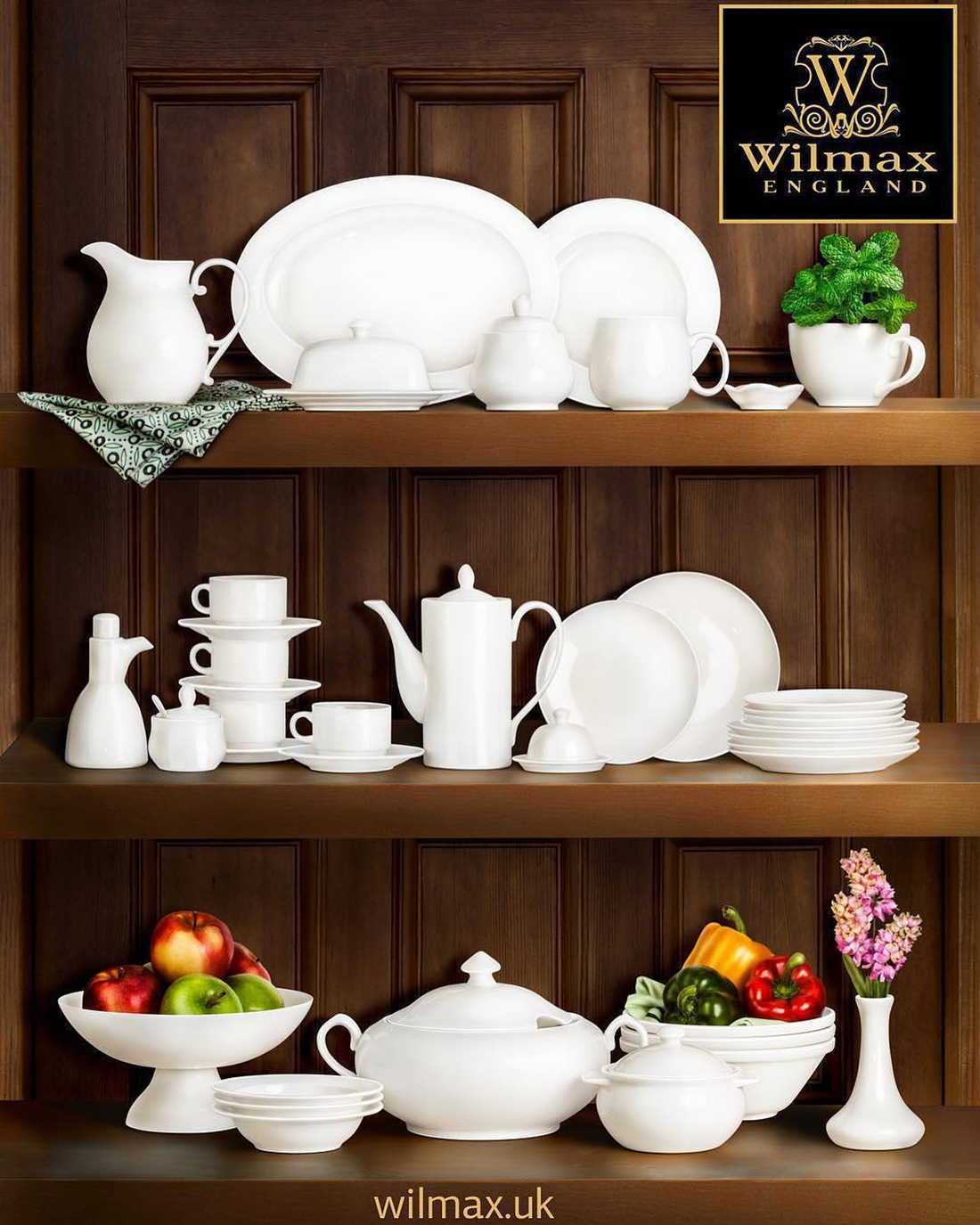 Wilmax White Porcelain 2-Compartment Serving Dish, 10 in