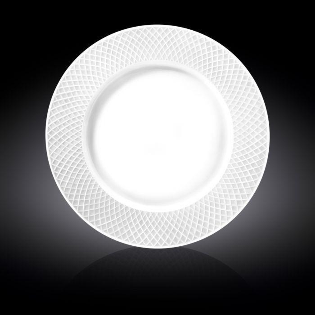 Wilmax Fine Porcelain Embossed Round Platter, 12 in / 30.5 cm