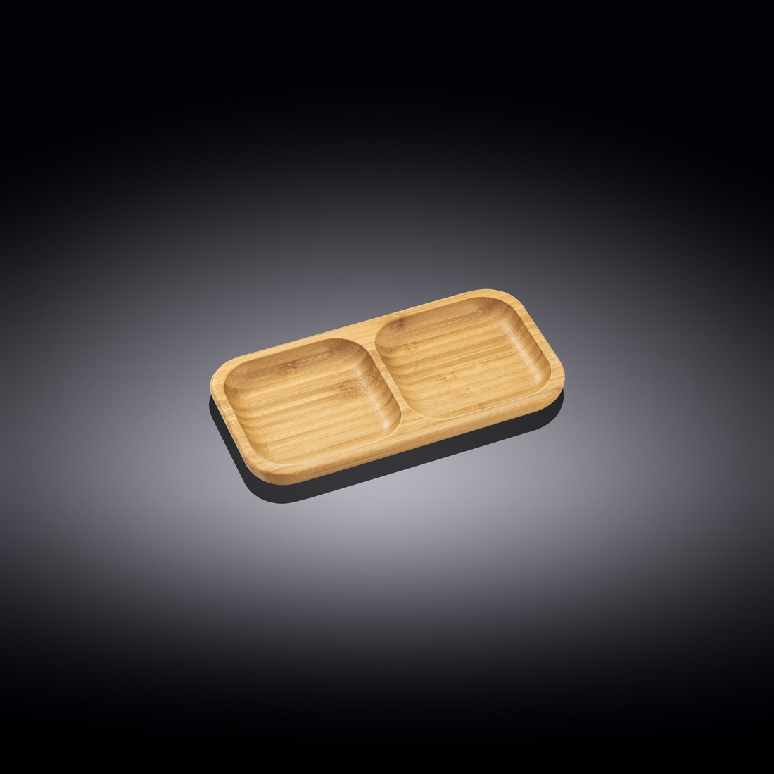 Wilmax Bamboo Divided Serving Dish, 8.5 x 4.5 in