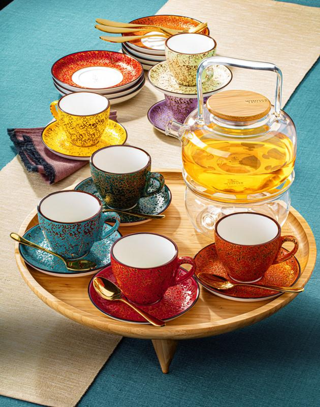 Wilmax Splash Porcelain Cup, 3 oz, Violet, Set of 6