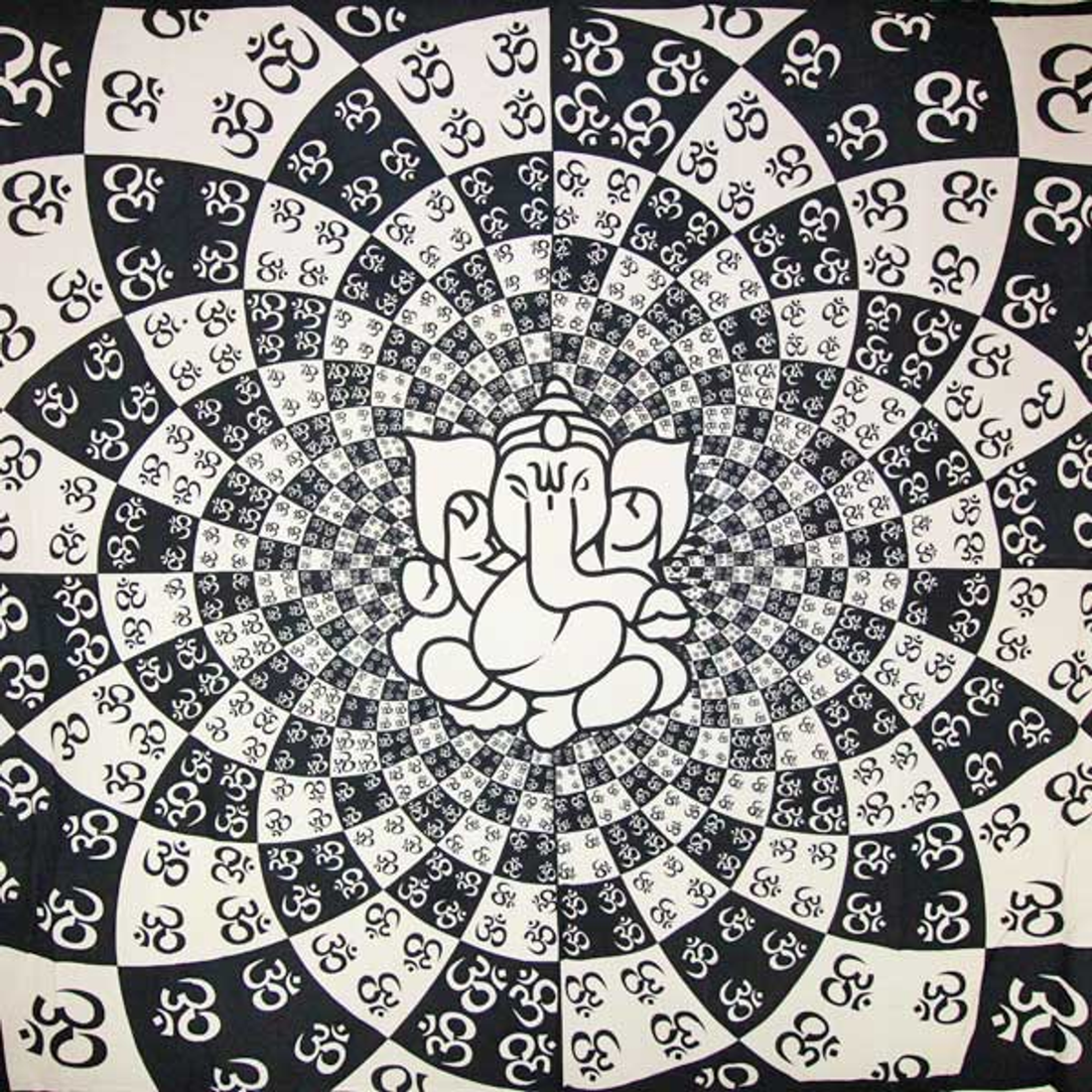 Ganesha on a Lotus & Om Mandala Tapestry