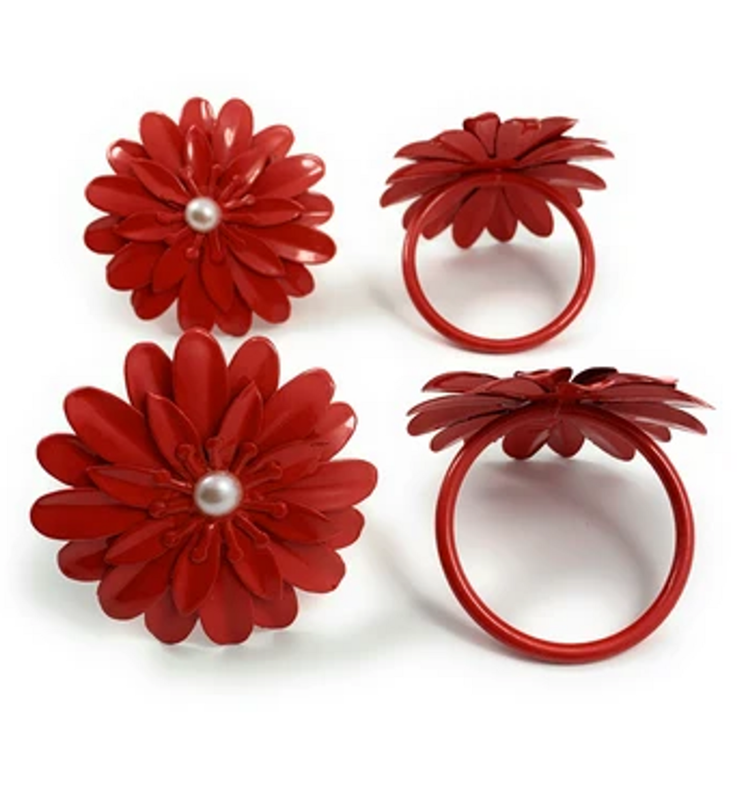 Vibhsa Floral Napkin Rings, Set of 4