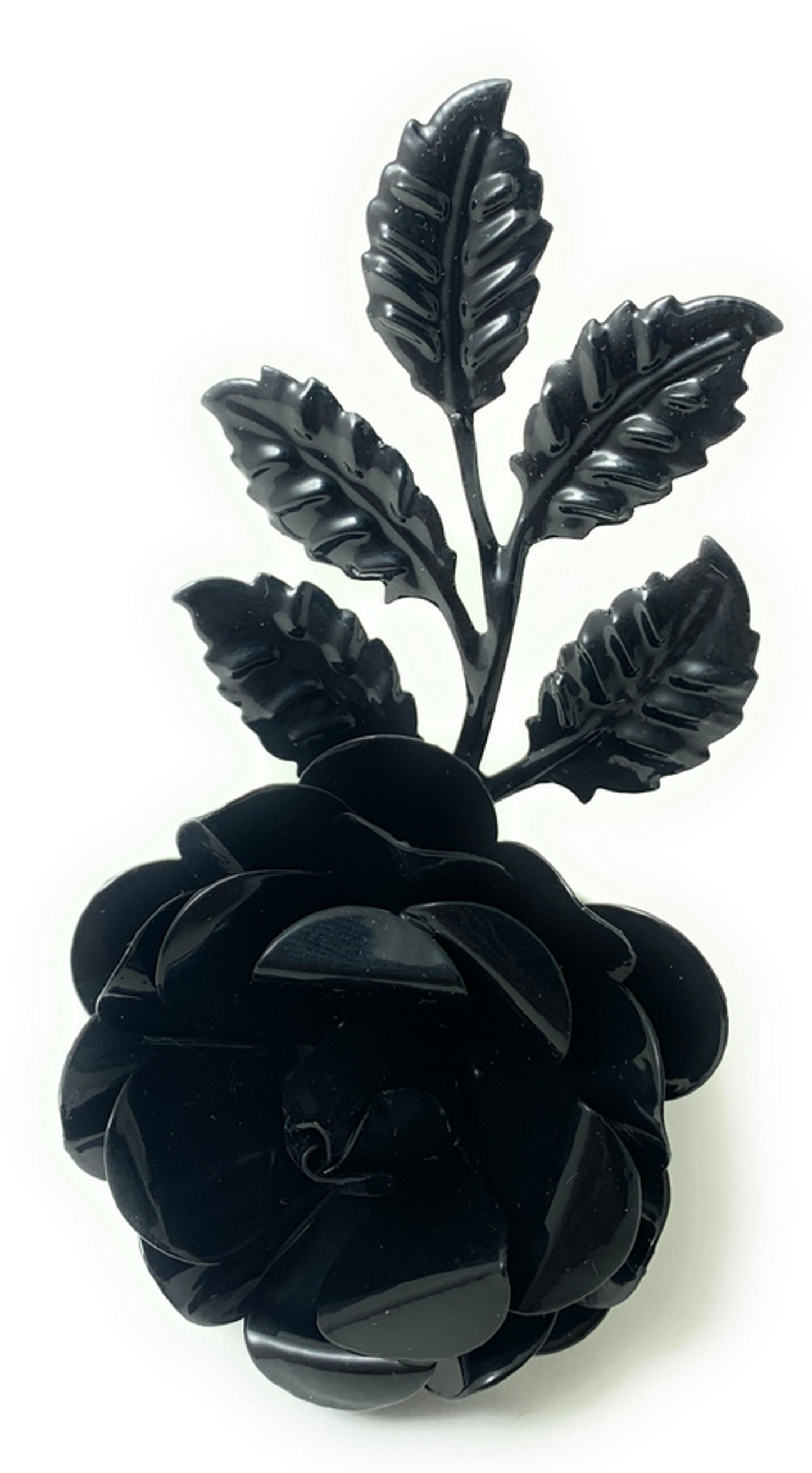 Vibhsa Flower Napkin Rings, Set of 4, Black Rose