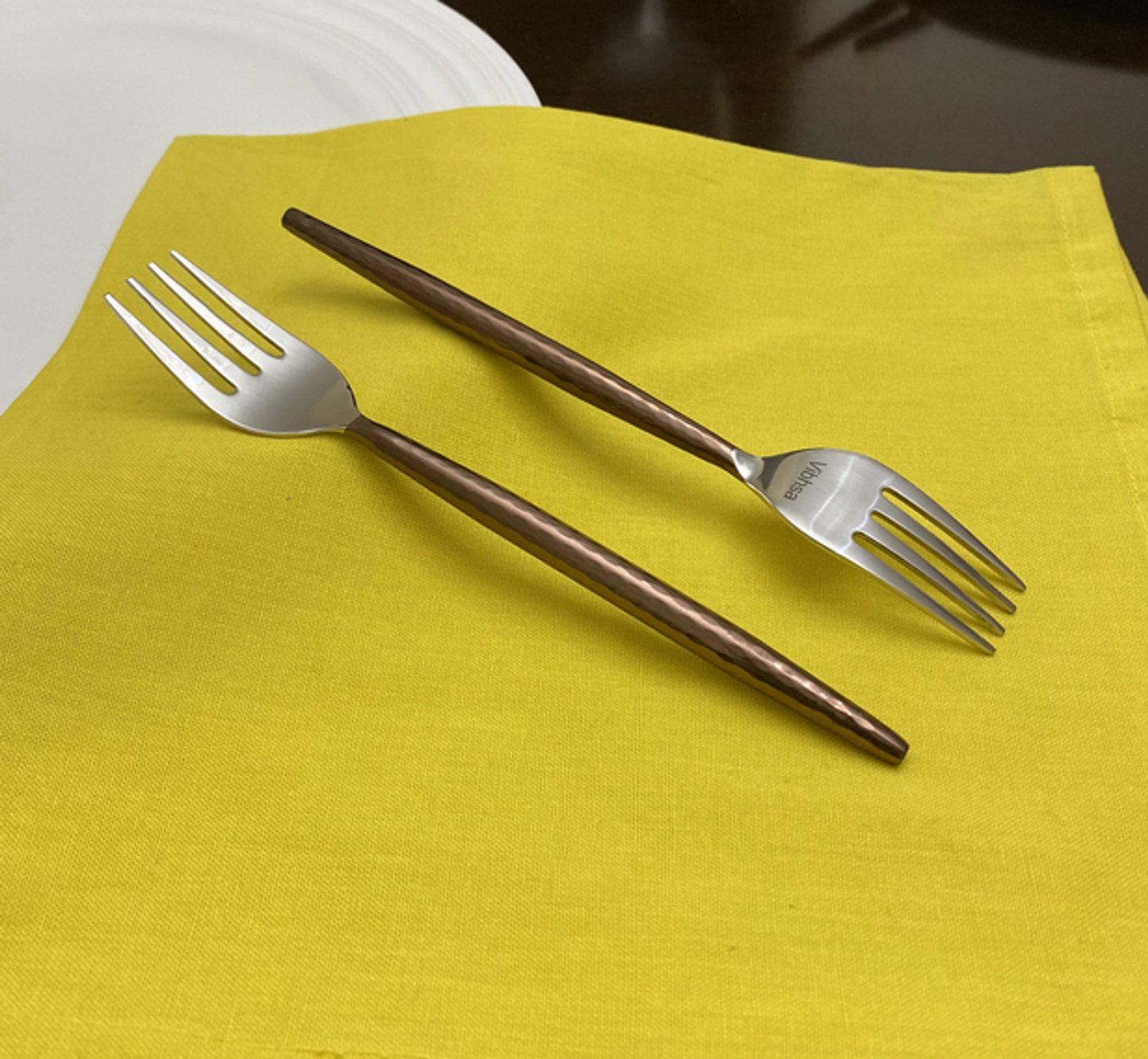 Vibhsa Stainless Steel Salad and Appetizer Forks, Set of 6