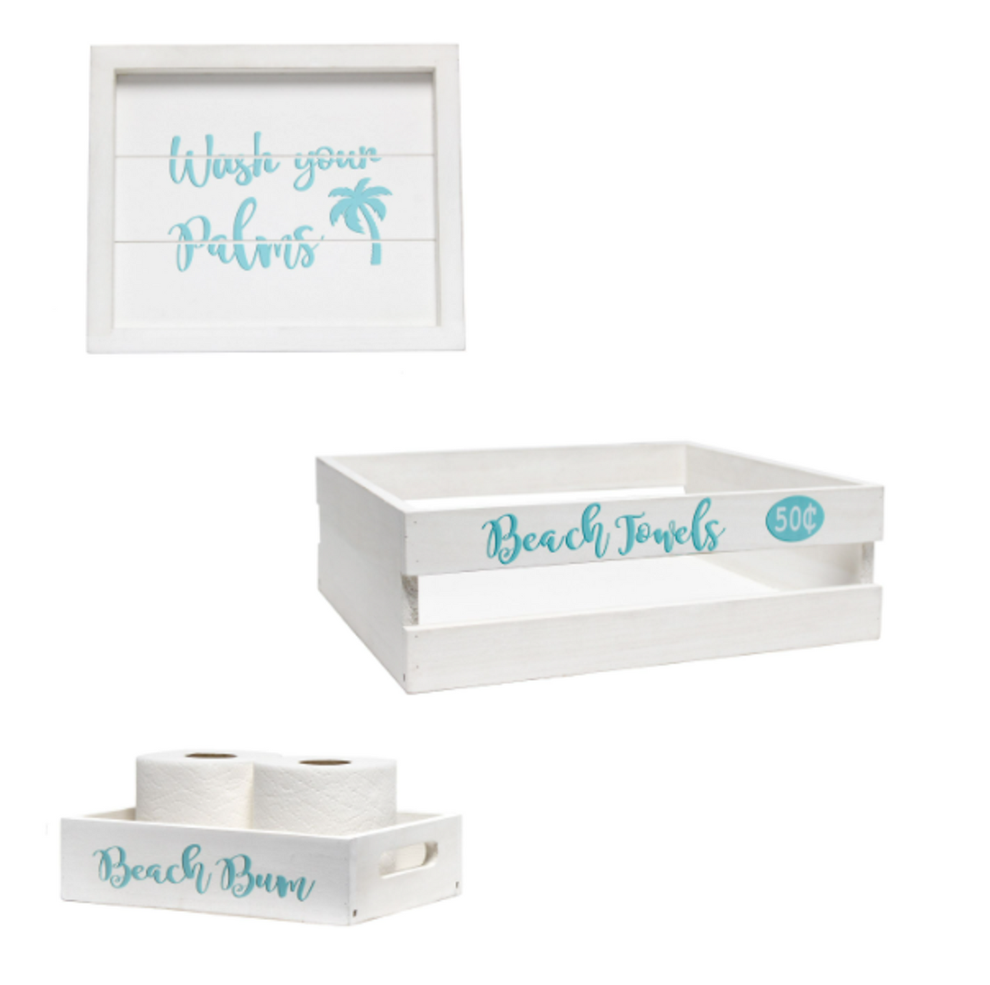 Elegant Designs 3-Piece Decorative Wood Bathroom Set