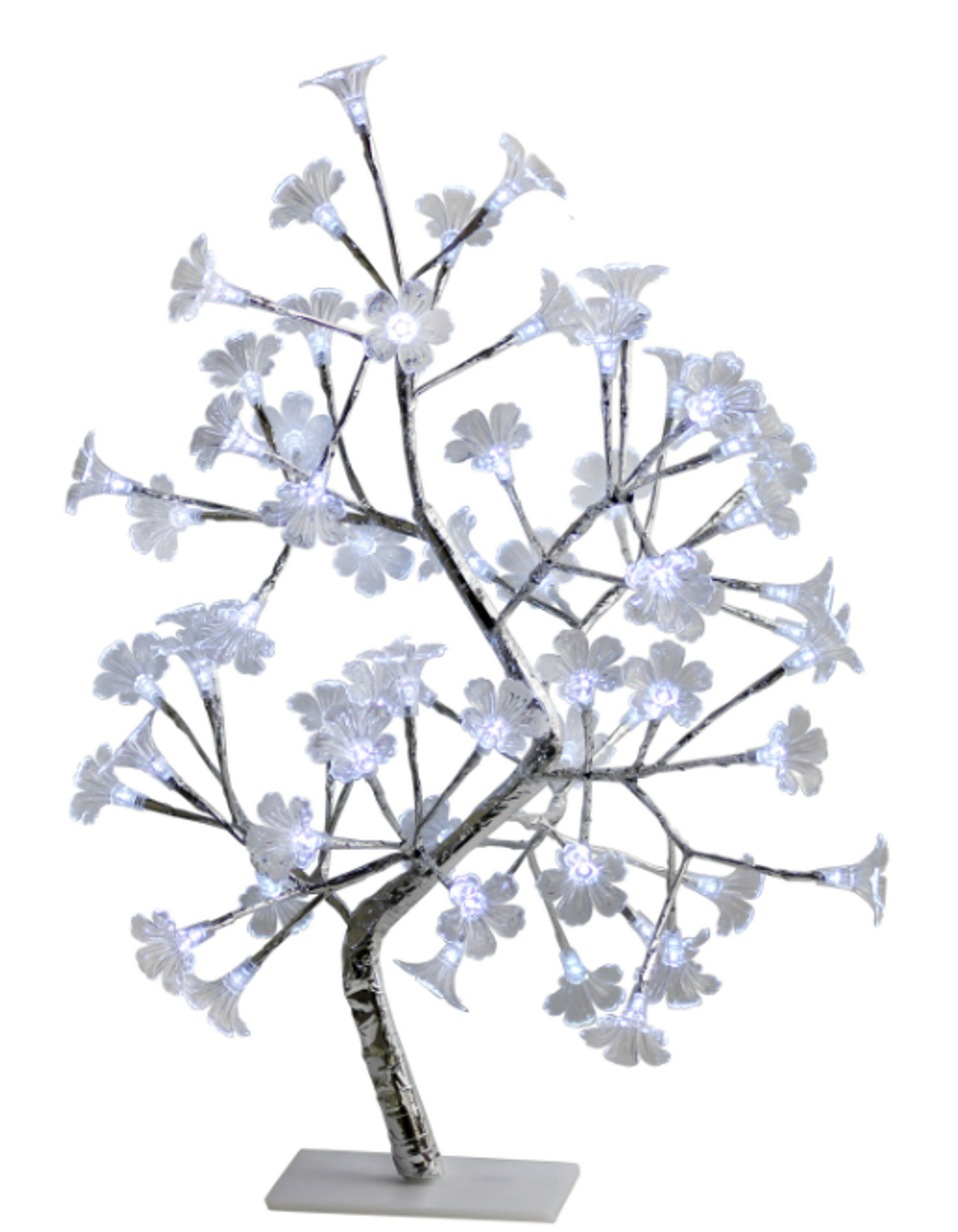 Simple Designs White Morning Glory LED Lighted Decorative Tree
