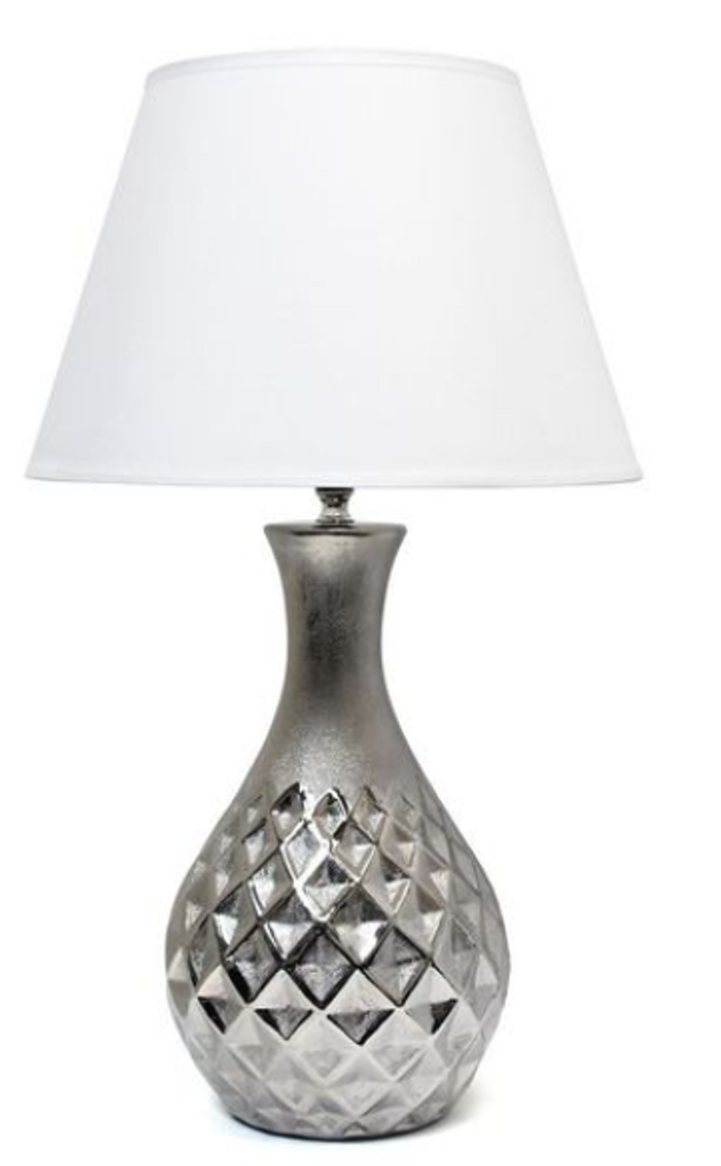 Elegant Designs Juliet Ceramic Table Lamp with Metallic Silver Base