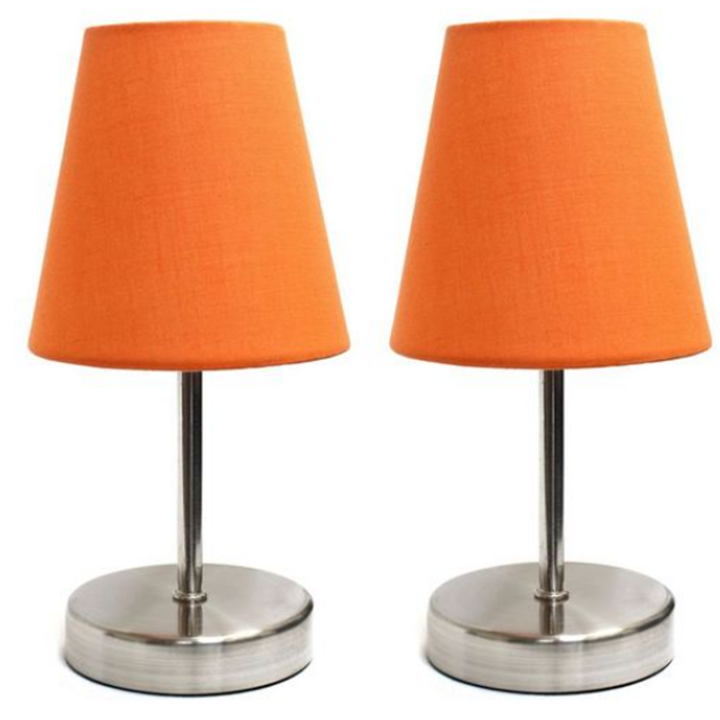 Simple Designs Sand Nickel Mini Basic Table Lamp Set of 2