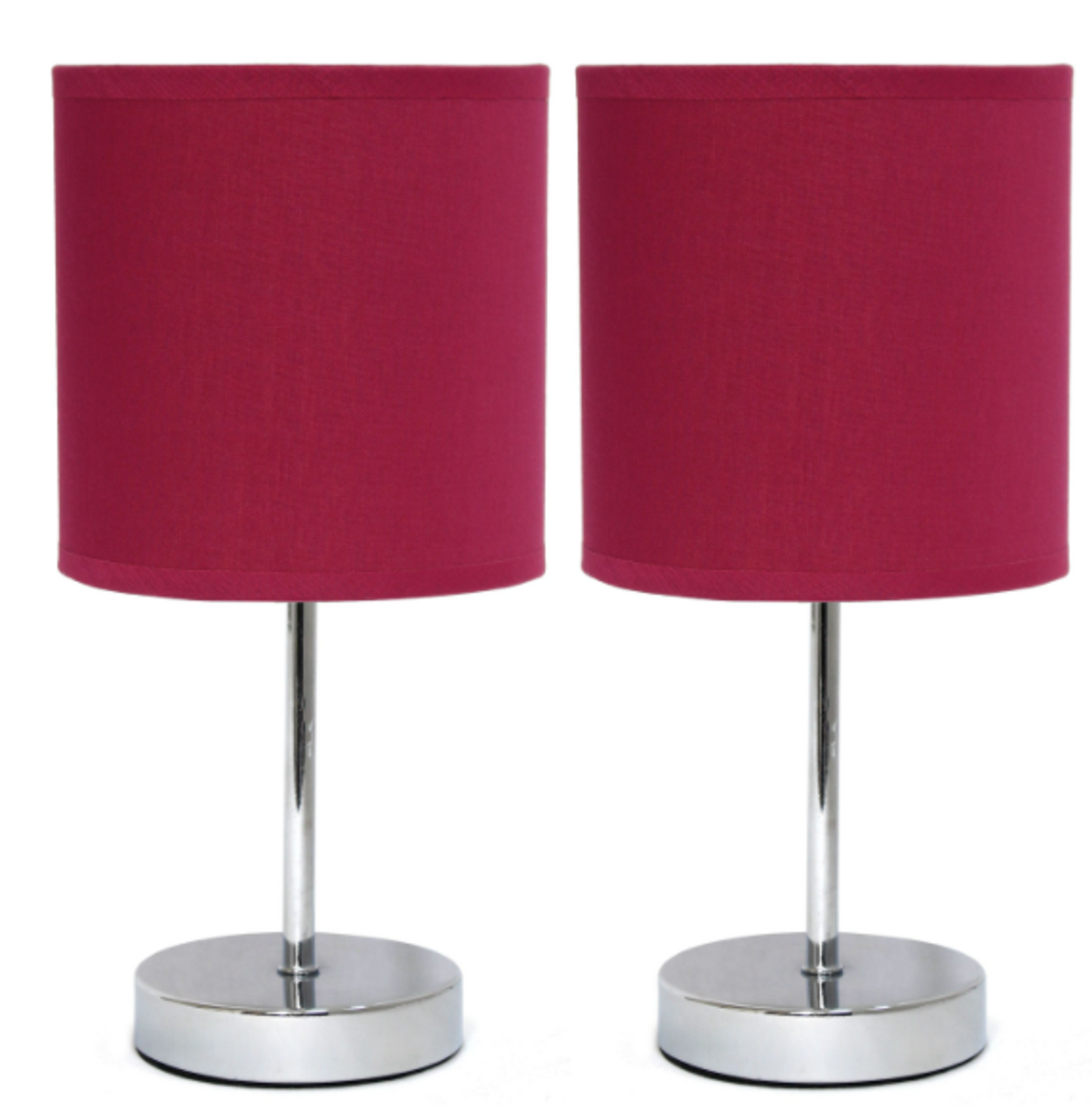 Simple Designs Chrome Mini Basic Table Lamp Set of 2