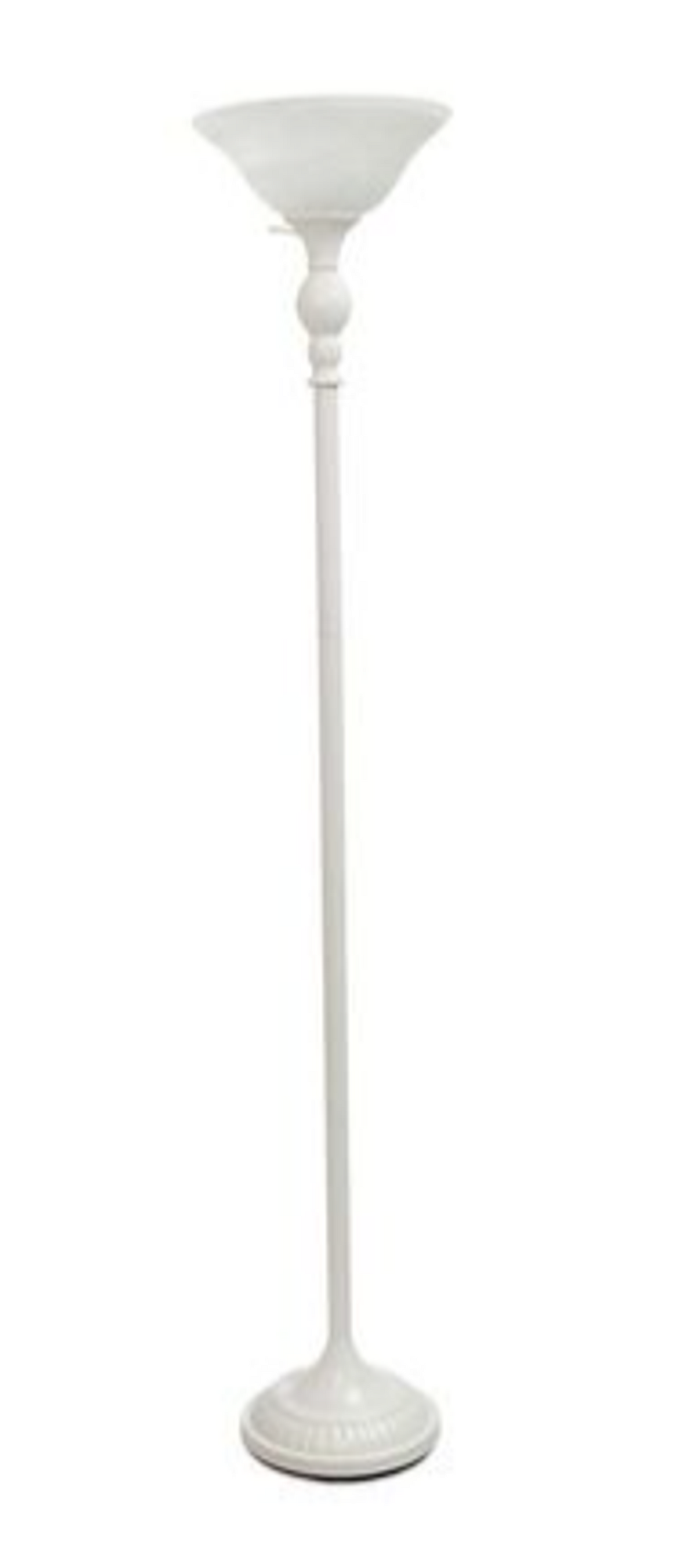 Elegant Designs 1-Light Torchiere Floor Lamp with Marbleized White Glass Shade