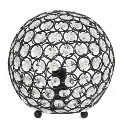 Elegant Designs Elipse 8 Inch Crystal Ball Sequin Table Lamp
