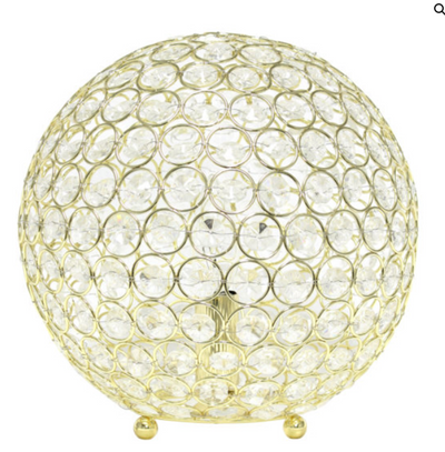 Elegant Designs Elipse 10 Inch Crystal Ball Sequin Table Lamp
