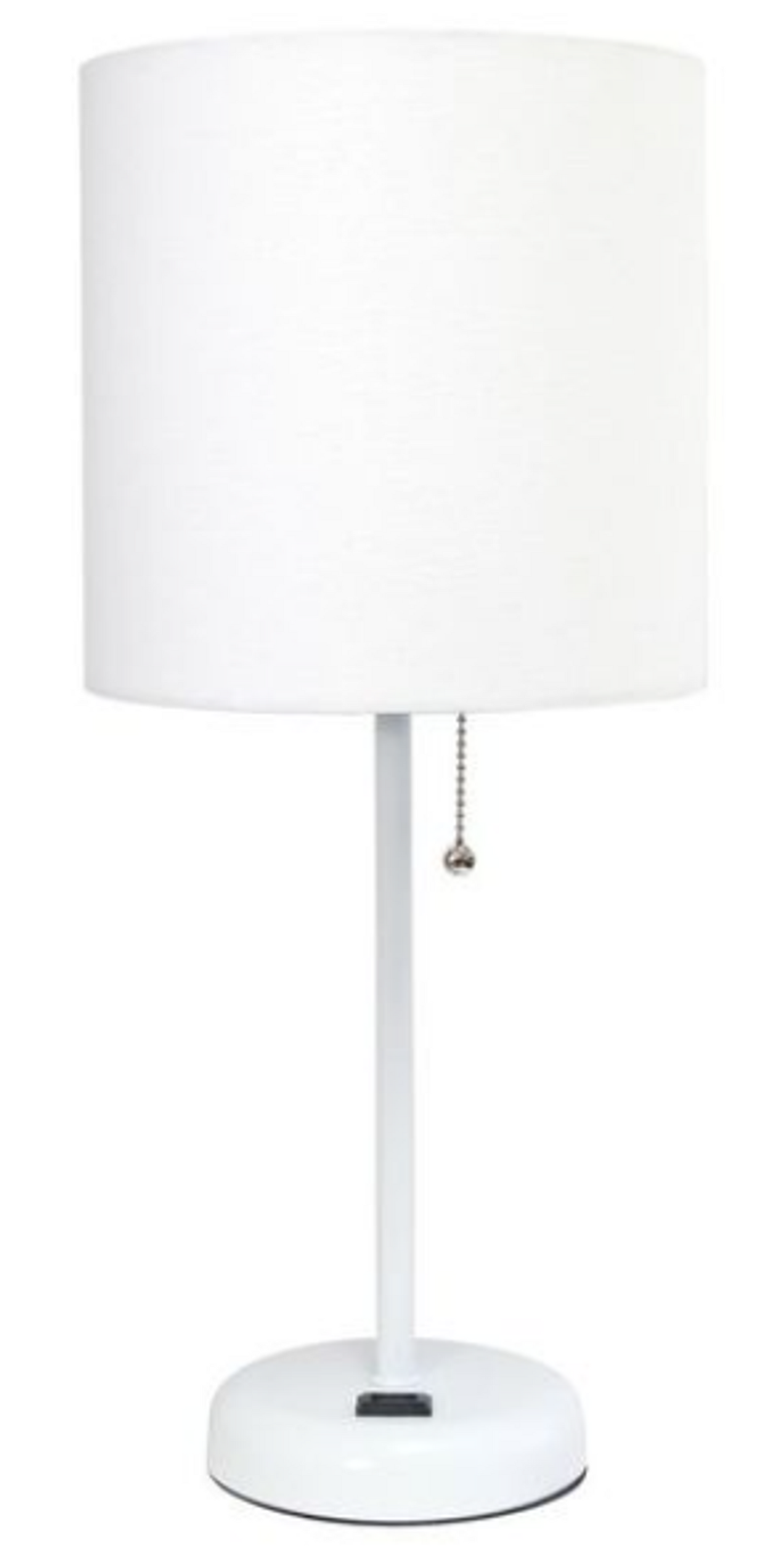 LimeLights Stick Lamp with Charging Outlet and Fabric Shade