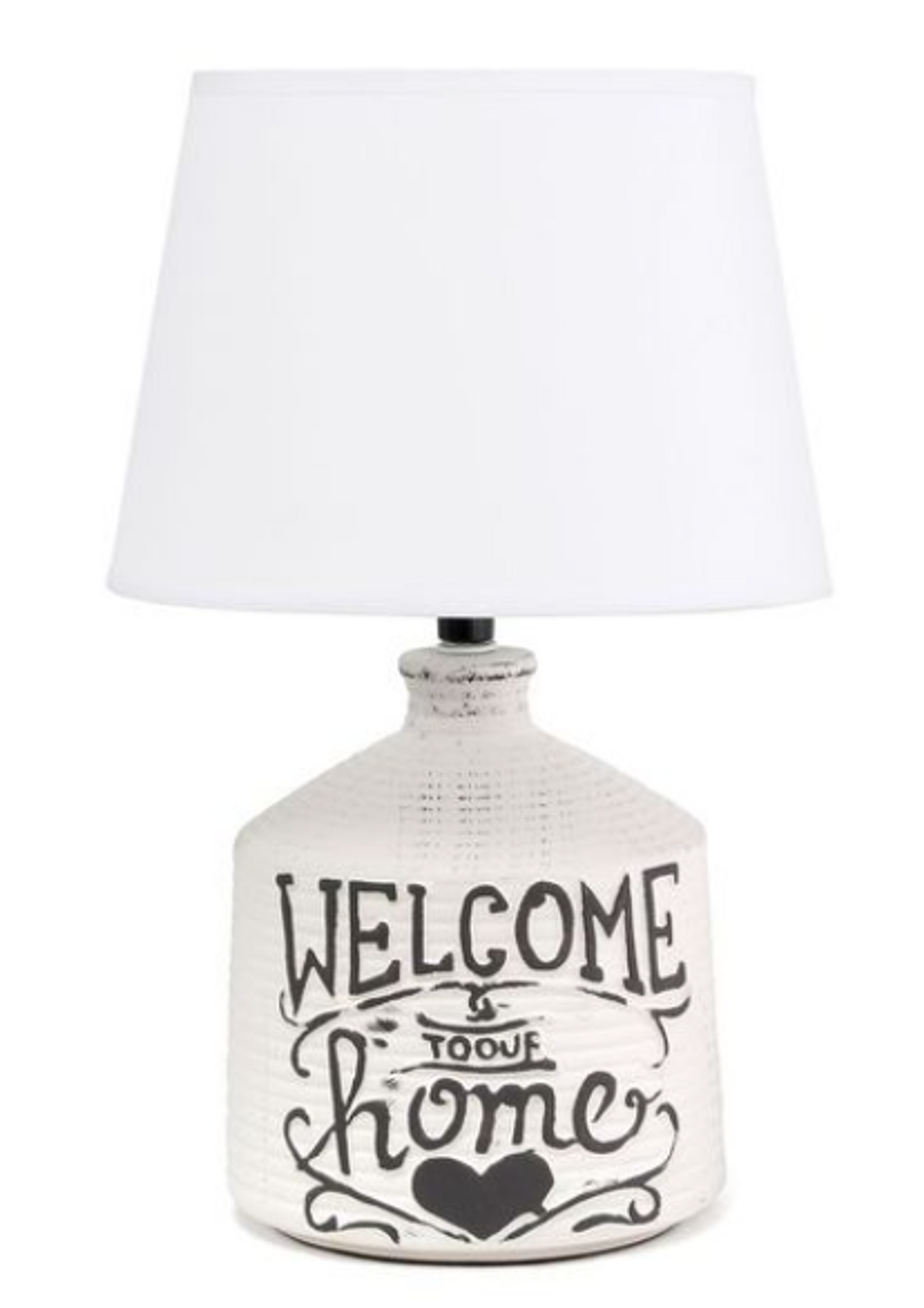 Simple Designs Rustic Ceramic Farmhouse Table Lamp with Shade