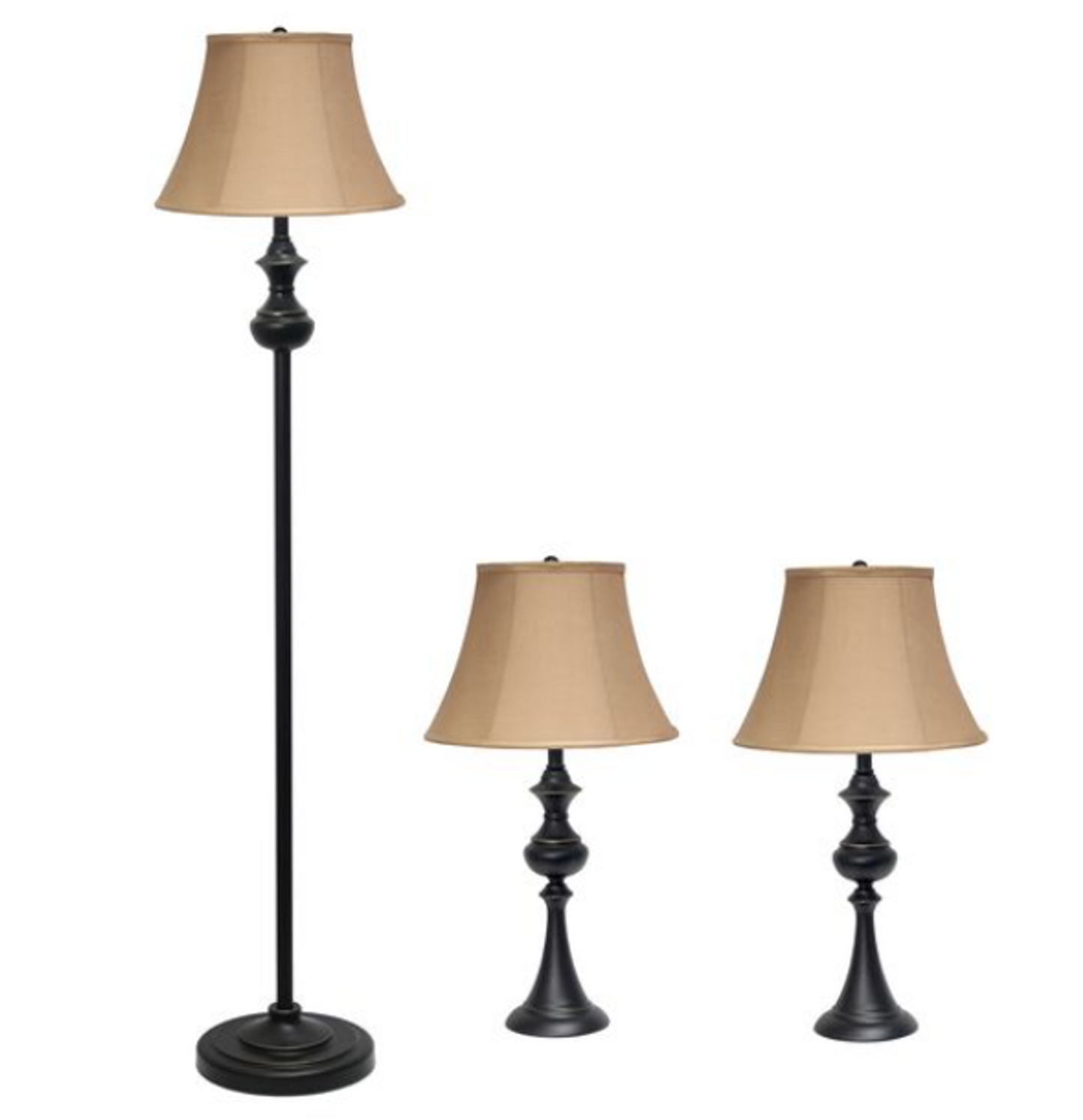 Elegant Designs Traditionally Crafted 3 Pack Lamp Set