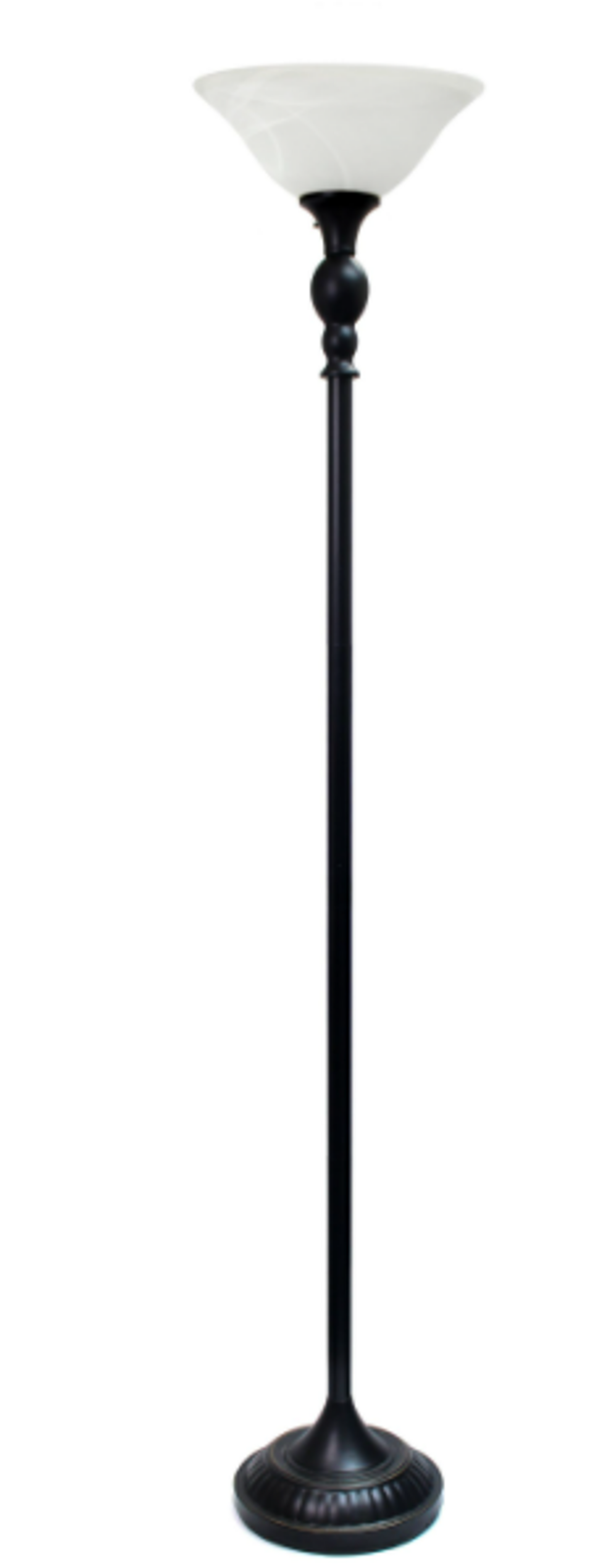 Elegant Designs 1-Light Torchiere Floor Lamp with Marbleized Glass Shade