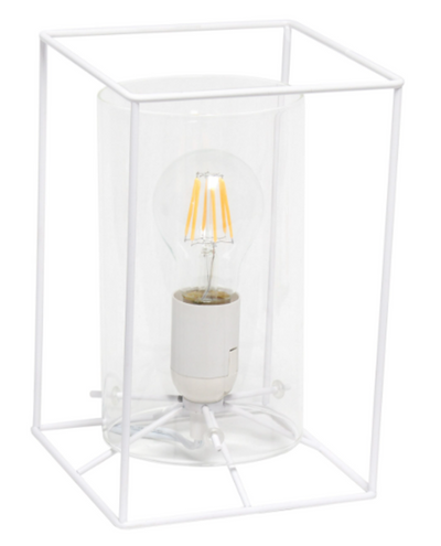 Lalia Home Framed Table Lamp with Cylinder Glass Shade