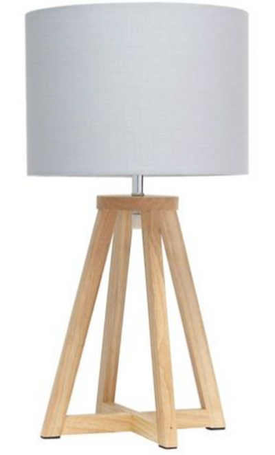 Simple Designs Triangular Wood Table Lamp