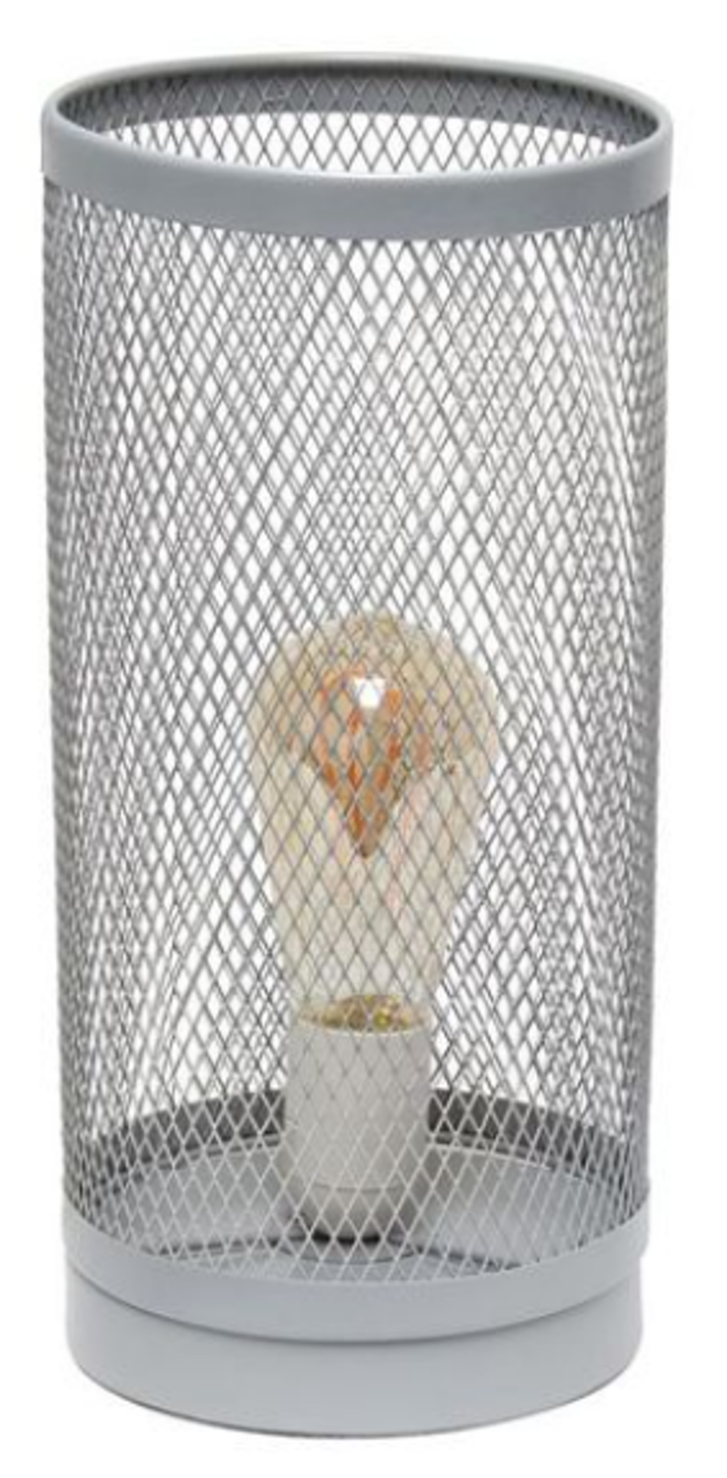 Simple Designs Mesh Cylindrical Steel Table Lamp